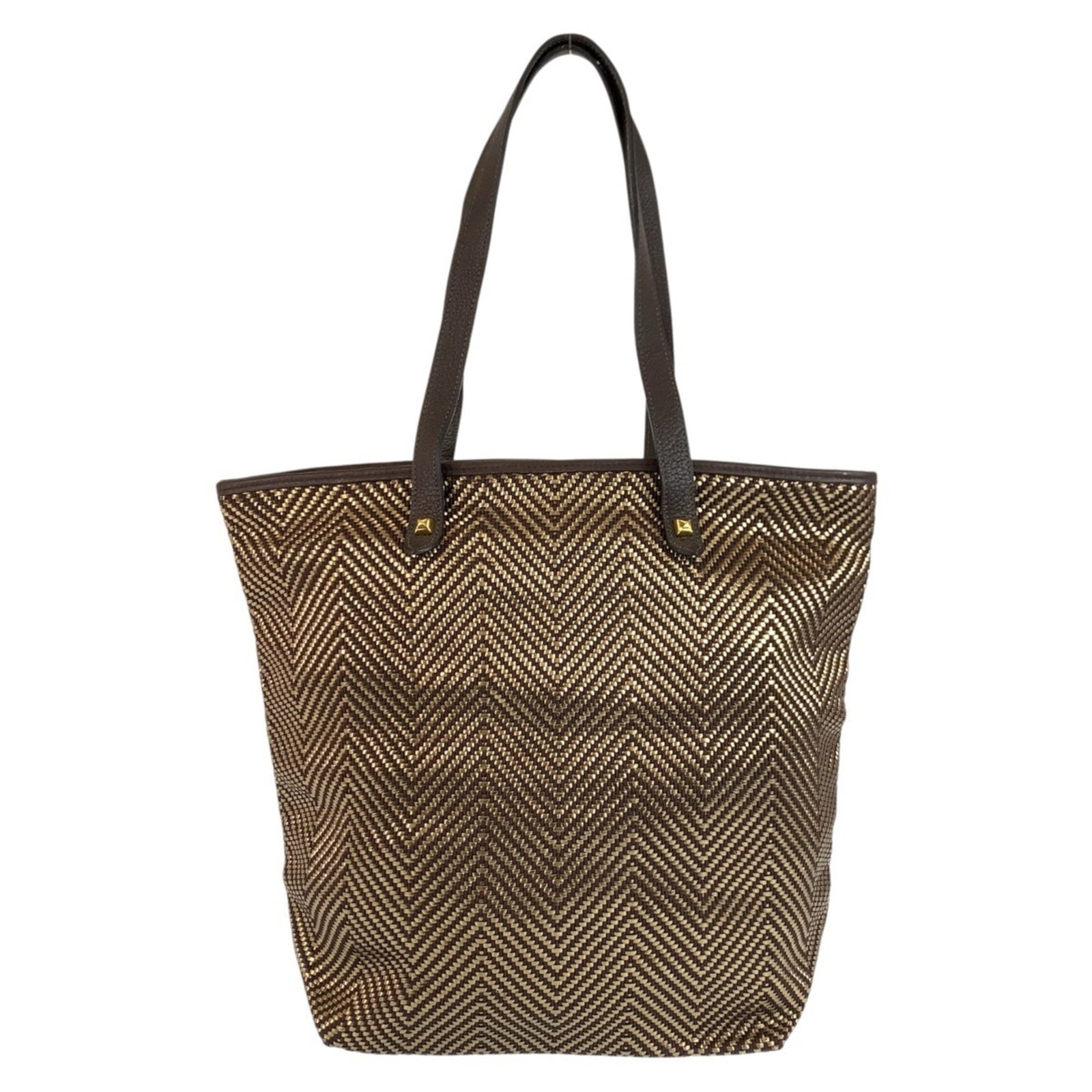Polyester Leather Tote Bag Shoulder Bag: Polyester Leather Tote Bag Shoulder Bag Brown polyester leather tote bag with a shoulder strap, 33cm x 37cm x 14cm in size, made from a combination of polyester and leather materials. This bag feature
