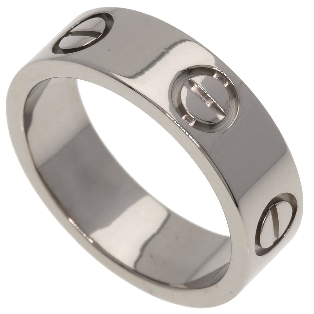 Cartier Love Ring #49 Ring K18 White Gold: Cartier Love Ring #49 Ring K18 White Gold Cartier Love Ring #49 is a striking K18 White Gold ring featuring a sleek silver metal design. This elegant piece boasts a 5(US) ring size and is made from hi