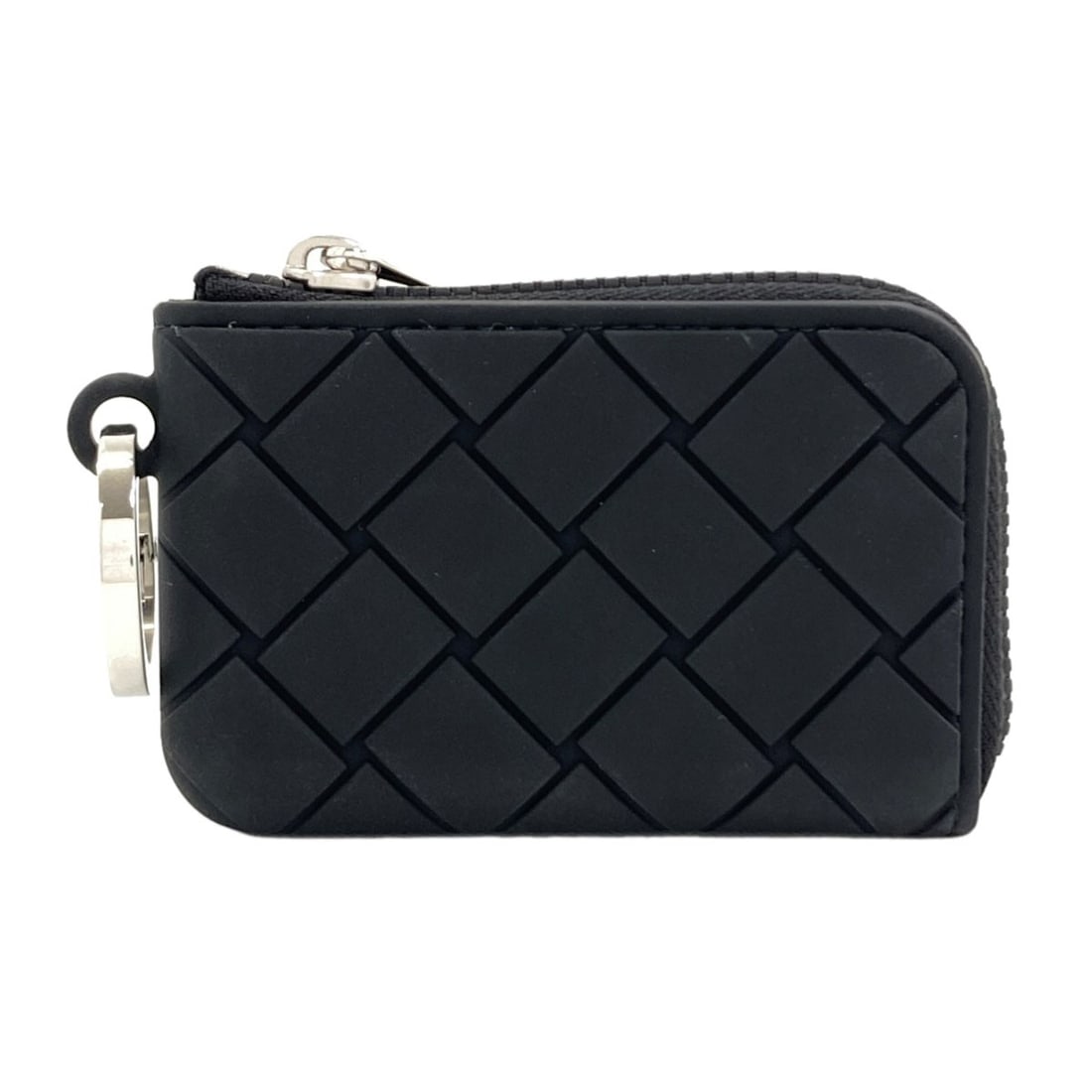 Veneta Bottega Purse Coin Intrecciato Rubber: Veneta Bottega Purse Coin Intrecciato Rubber Black Veneta Bottega Purse Coin Intrecciato Rubber, featuring a classic coin purse design with a rubber material and black exterior, is a sleek and modern