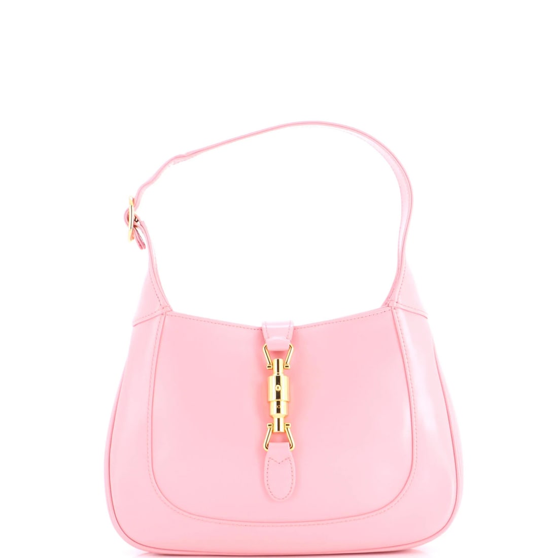 Gucci Jackie 1961 Hobo Leather Small: Gucci Jackie 1961 Hobo Leather Small Small Gucci Jackie 1961 Hobo Leather Handbag in Pink. This iconic small hobo leather handbag features a signature pink exterior with gold hardware and a neutral in