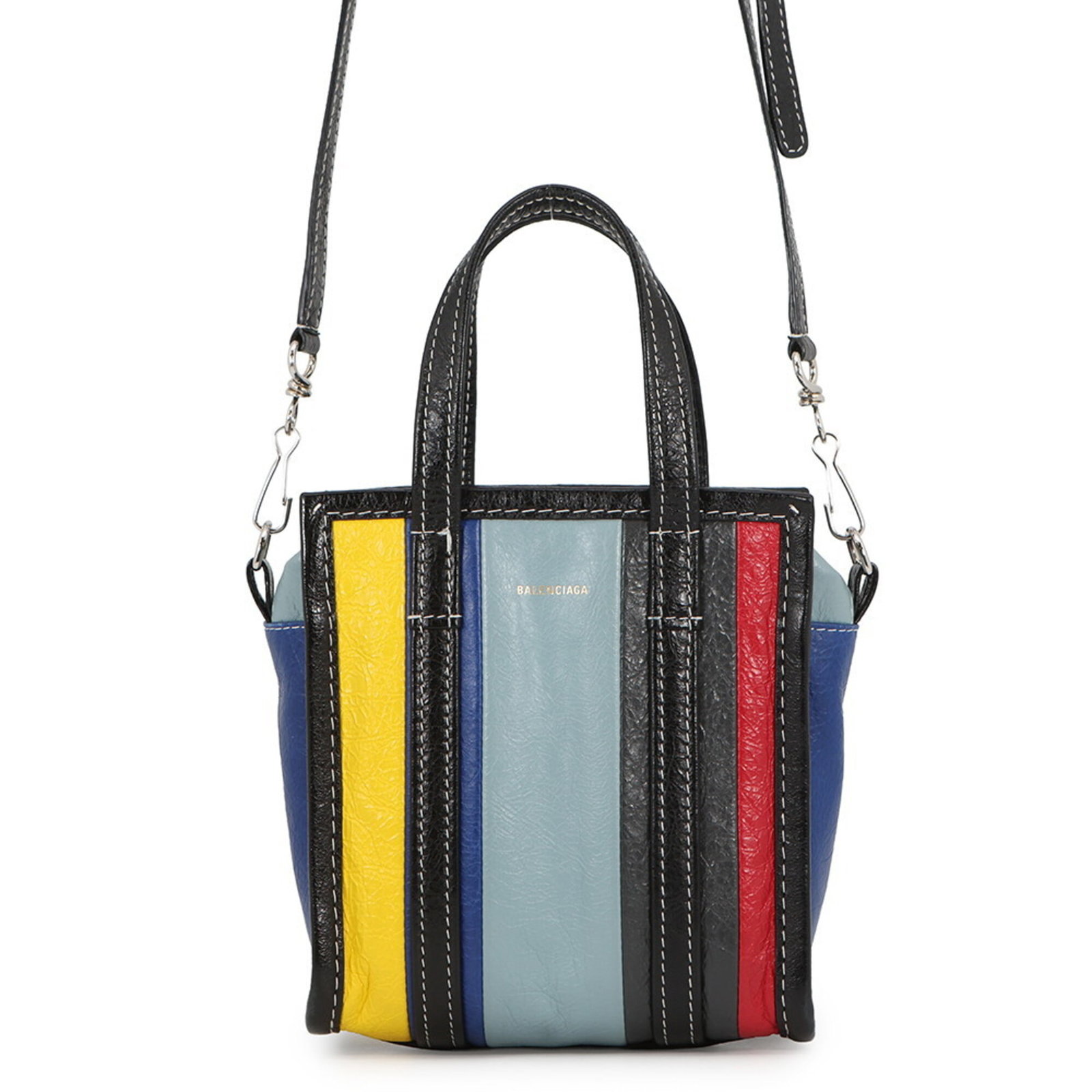 Balenciaga Handbag Shoulder Bag Leather: Balenciaga Handbag Shoulder Bag Leather Balenciaga Country of Origin: Italy, Material: Leather, Color: Black, Multi-color, Size: 18.5cm x 17cm x 9.5cm. This Balenciaga shoulder bag features a classic