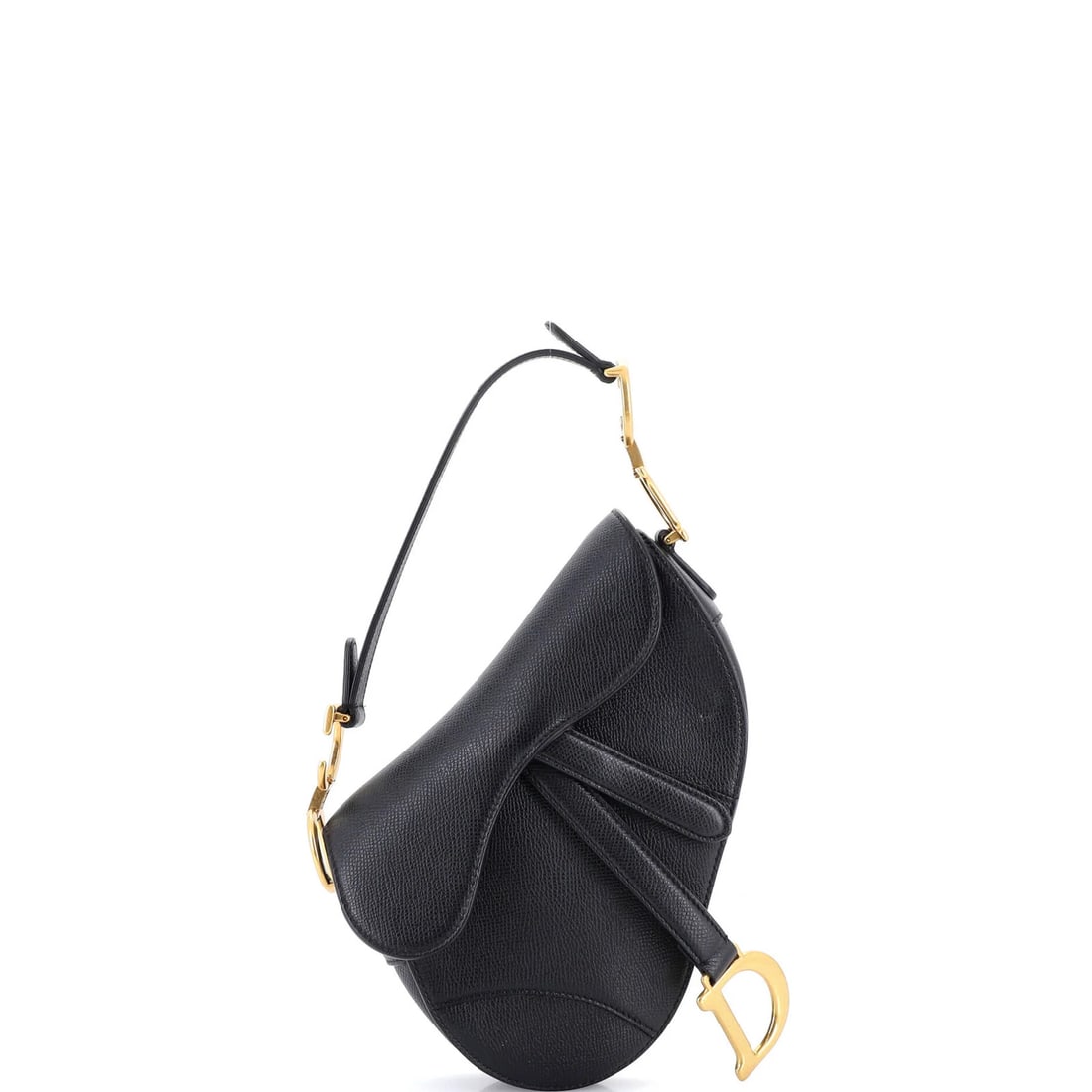 Mini Leather Christian Dior Saddle Handbag: Mini Leather Christian Dior Saddle Handbag Mini Leather Christian Dior Saddle Handbag in Black, featuring a classic shoulder bag design with a timeless saddle shape. Measuring 5" handle drop, 6"