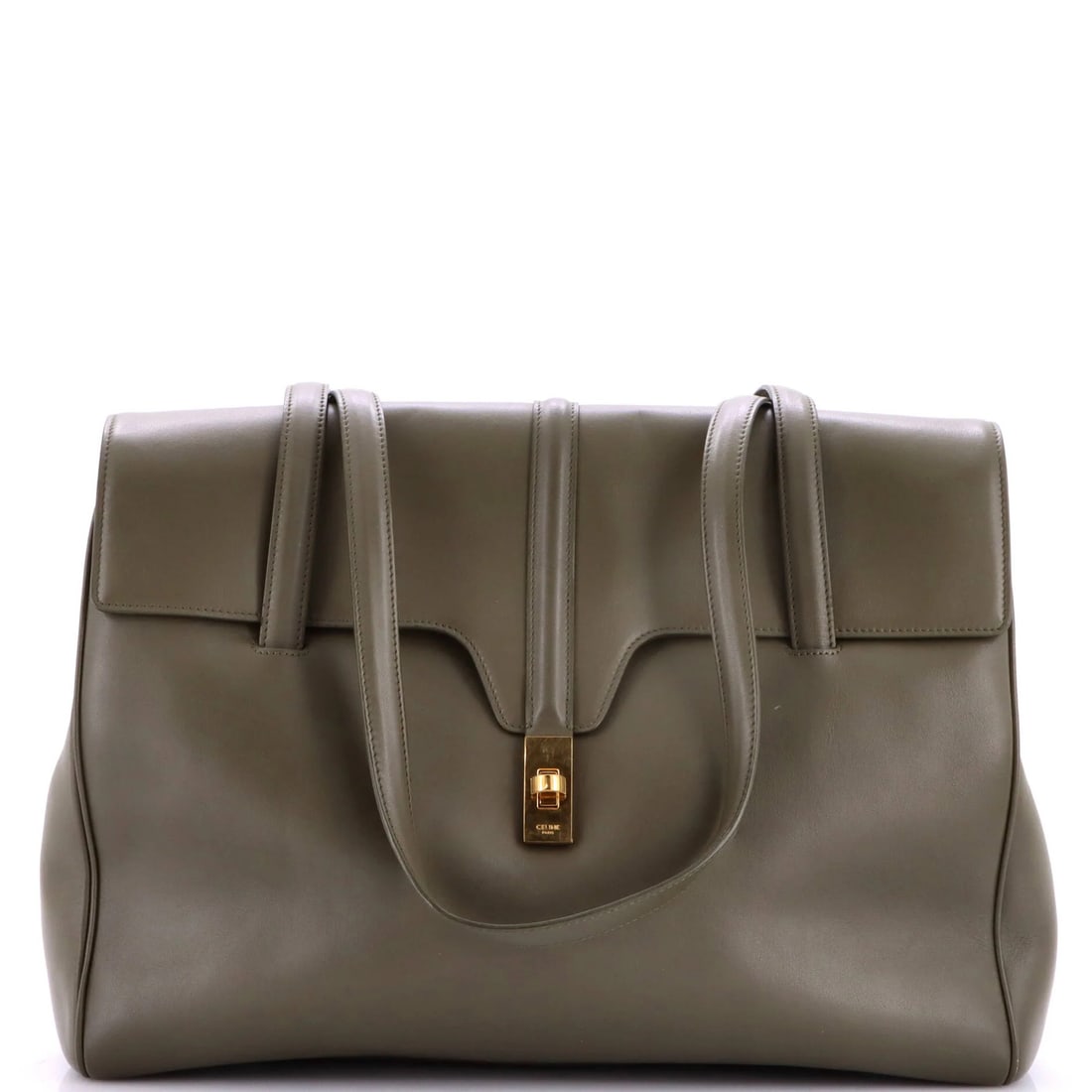 Calfskin Celine 16 Large Smooth Bag Soft: Calfskin Celine 16 Large Smooth Bag Soft Soft and sophisticated, this Celine 16 Large Smooth Bag boasts a stunning green exterior crafted from high-quality calfskin leather. The interior features a