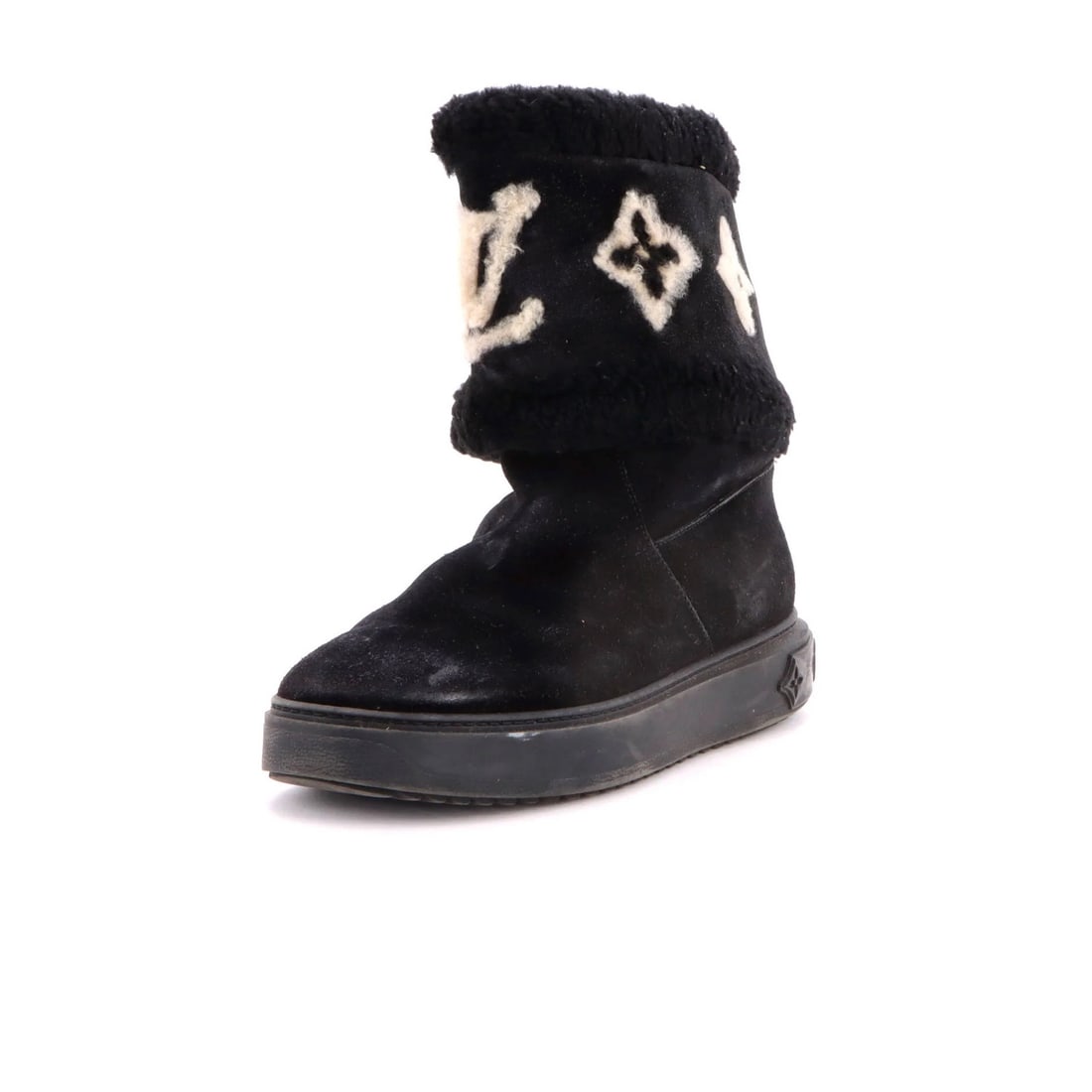 Women's Snowdrop Flat Ankle Boots Suede Shearling Louis Vuitton (1 of 6)