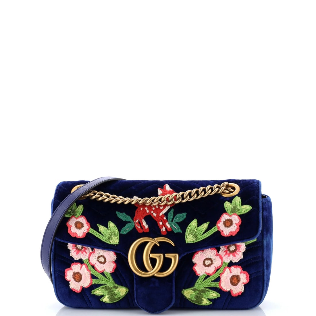 Small Embroidered Matelasse Velvet Bag Flap Gucci GG: Small Embroidered Matelasse Velvet Bag Flap Gucci GG Small Embroidered Matelasse Velvet Gucci GG Marmont Flap Bag. This small, embroidered matelasse velvet Gucci GG Marmont flap bag boasts a unique bl