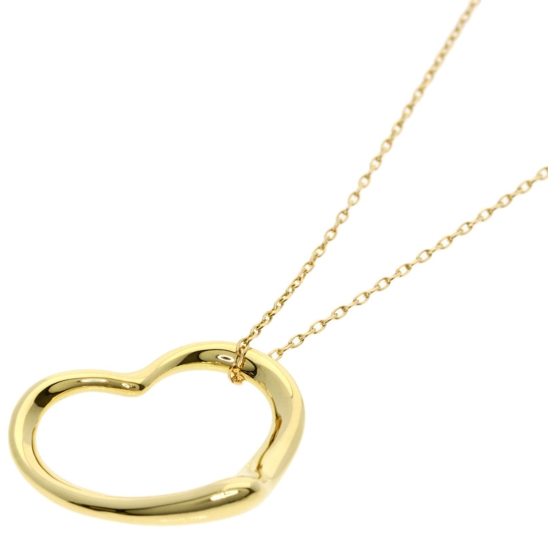 Yellow Gold Necklace Tiffany&Co Open Heart K18: Yellow Gold Necklace Tiffany&Co Open Heart K18 Yellow Gold Necklace Tiffany&Co Open Heart K18 is a stunning piece featuring K18 yellow gold material and an open exterior design. Measuring 15.7 inches 