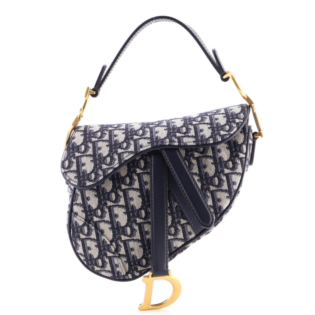 Canvas Oblique Christian Dior Saddle Mini: Canvas Oblique Christian Dior Saddle Mini Canvas Oblique Christian Dior Saddle Mini - A stylish and compact shoulder bag with a signature blue canvas exterior, featuring a classic oblique design and