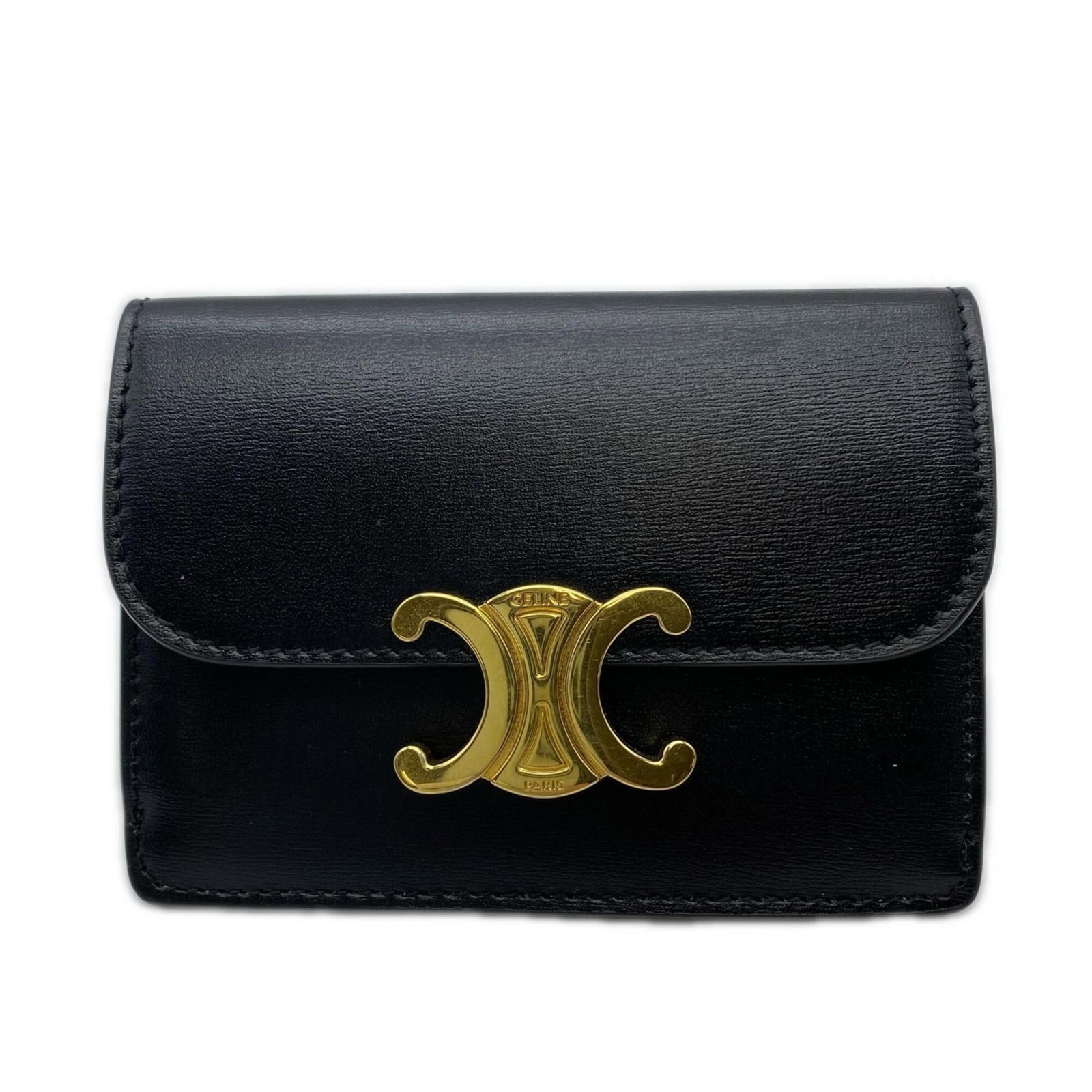 Case Leather Business Celine Card: Case Leather Business Celine Card Black Calfskin Leather Business Card Case with Flap Closure. Made from high-quality leather, this business card case features a classic design with a flap closure. Pe