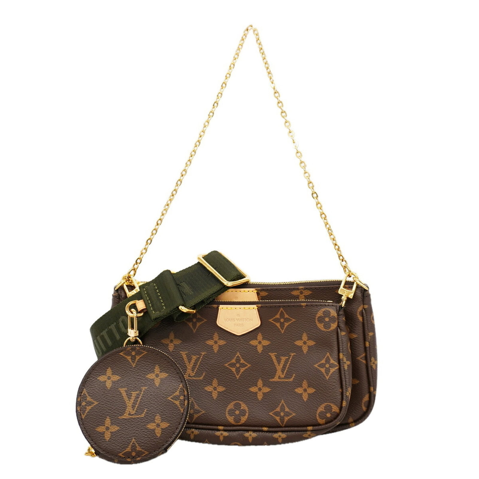 Shoulder Bag by Louis Vuitton: Shoulder Bag by Louis Vuitton Brown and Khaki Louis Vuitton Shoulder Bag. Made by Louis Vuitton, this bag features a signature style with a size of 13cm x 24cm x 4cm. The classic design is a timeless 