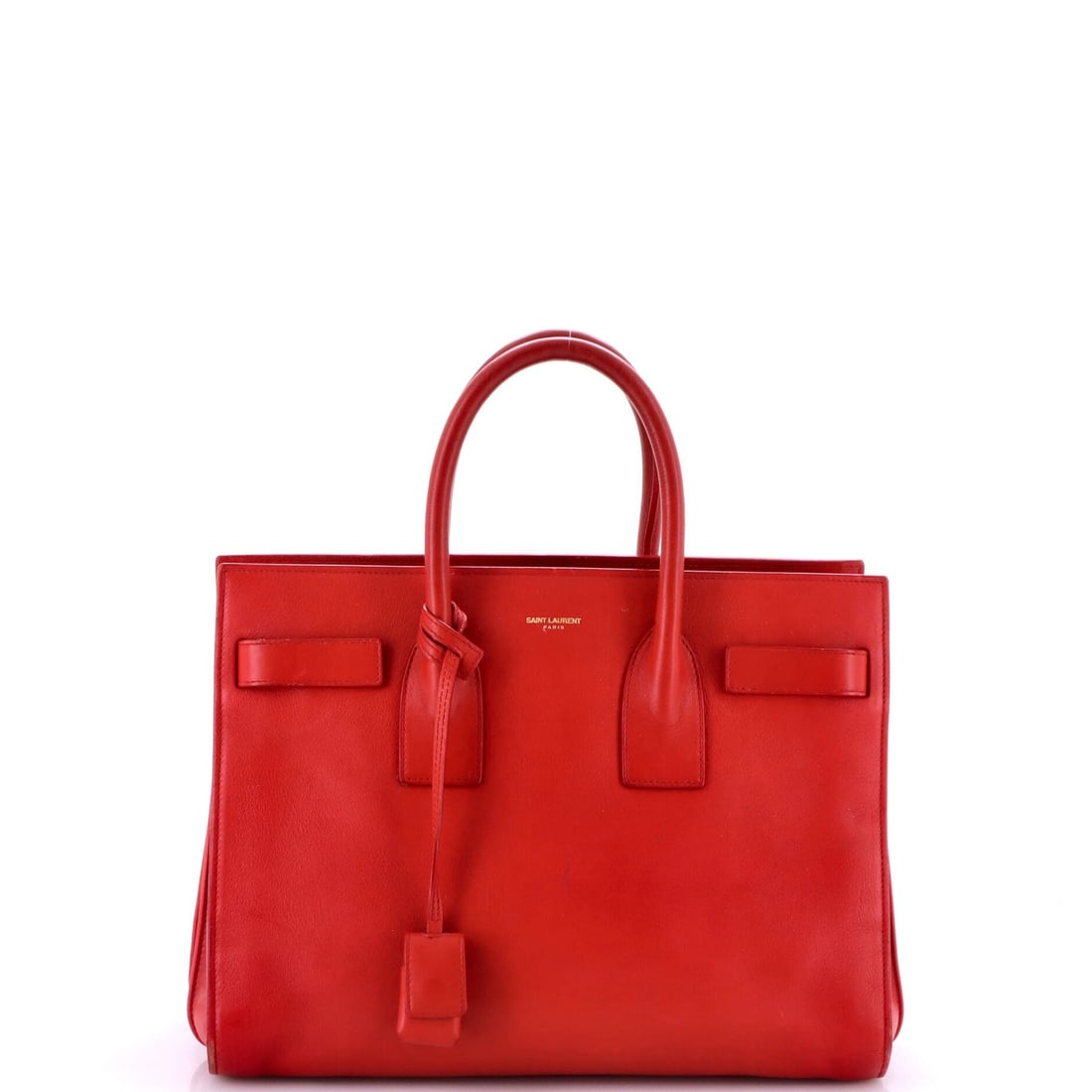 Laurent Sac de Saint Bag Leather Small: Laurent Sac de Saint Bag Leather Small The Saint Laurent Sac de Saint Bag Leather Small is a stylish and functional accessory, featuring a sleek red leather exterior with gold hardware. Measuring 10" 
