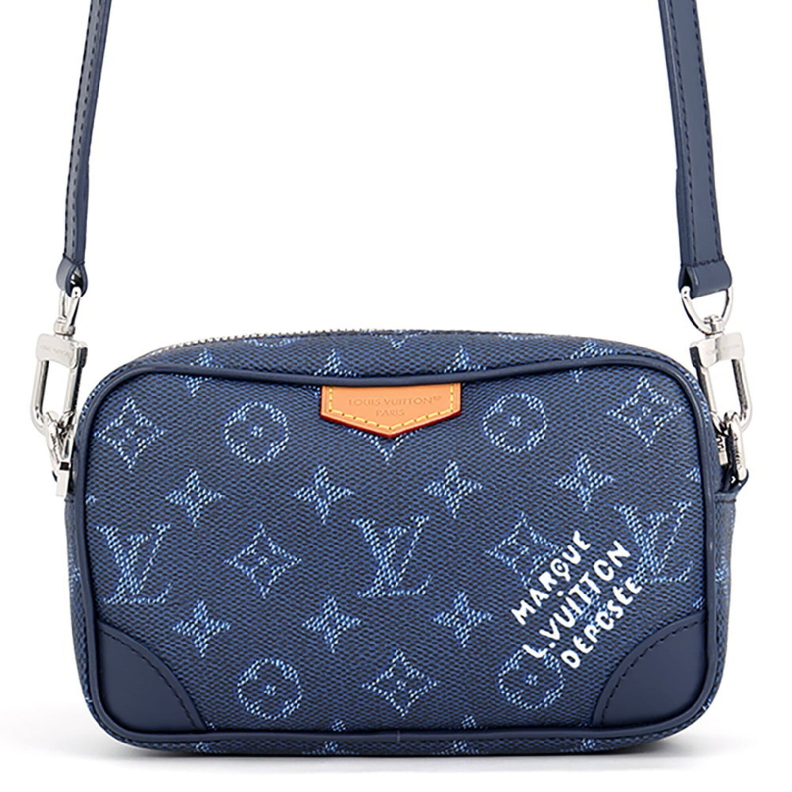 Monogram Louis Vuitton Handbag Shoulder: Monogram Louis Vuitton Handbag Shoulder Monogram Louis Vuitton Handbag Shoulder features a striking blue monogram pattern and a spacious open pocket for added convenience. With its durable material an