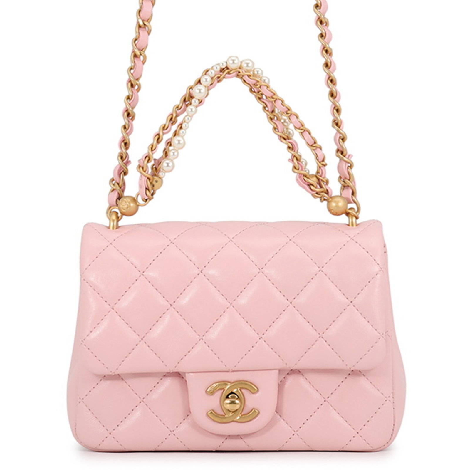 Shoulder Bag Leather Chanel: Shoulder Bag Leather Chanel Pink leather shoulder bag from Chanel, made in Italy, measures 13cm x 18cm x 5.5cm. Features high-quality leather construction and a classic design. Item Specifics: Brand: