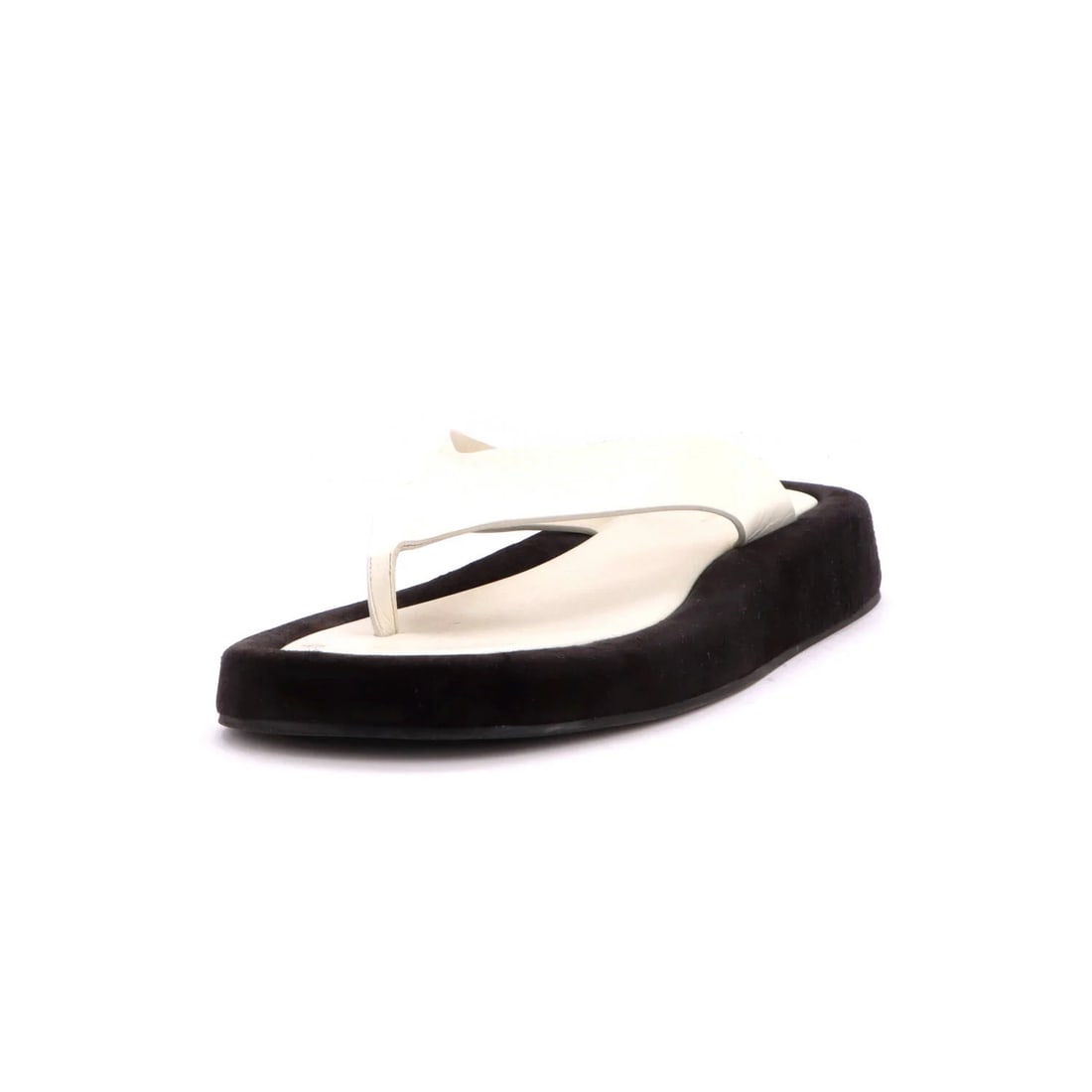 Women's Sandals Leather Thong Ginza Row: Women's Sandals Leather Thong Ginza Row The Row Us Ginza Row sandals are a stylish and sleek option for warm weather, featuring a white leather upper and black interior. With a classic thong design an