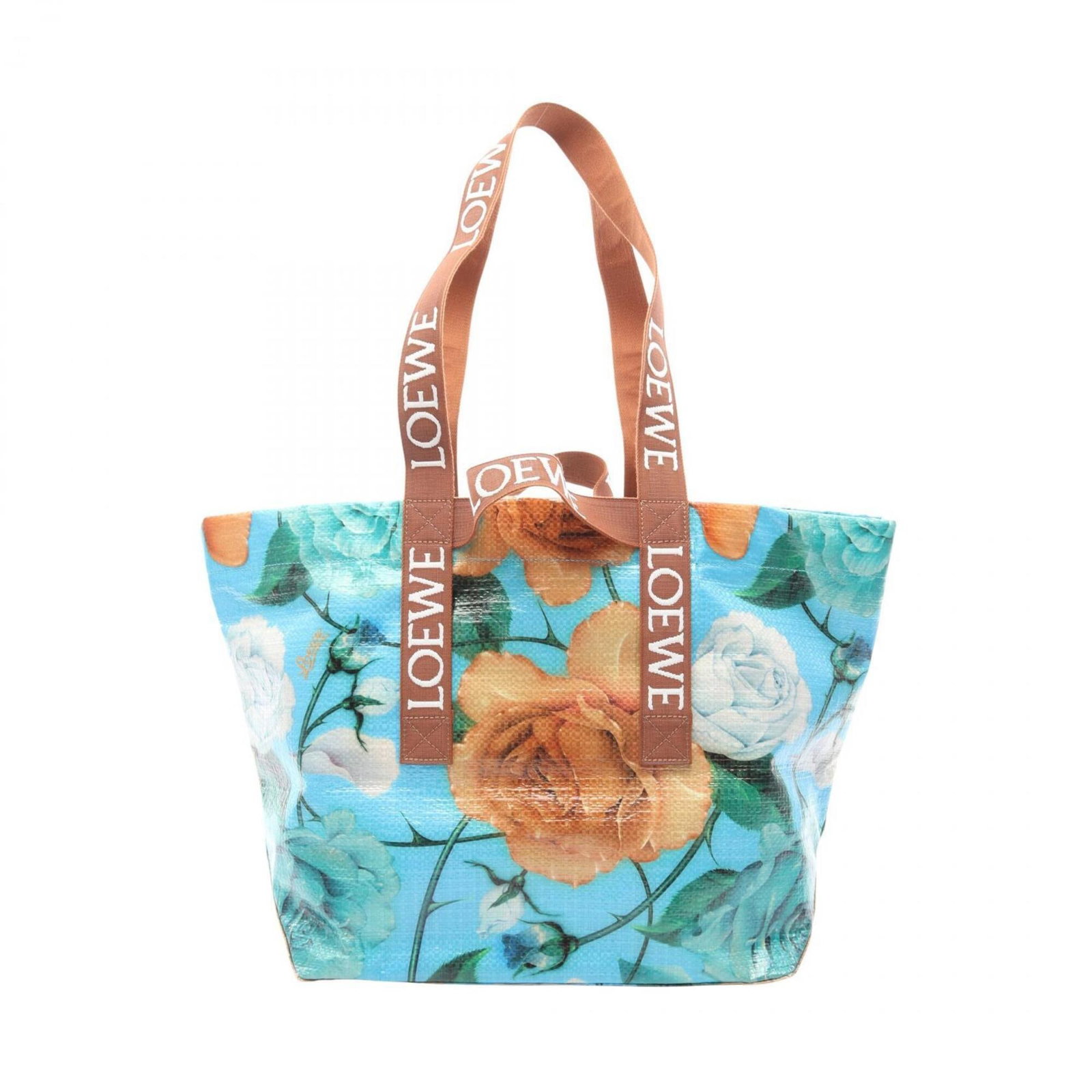 Vinyl Canvas Loewe Handbag Tote: Vinyl Canvas Loewe Handbag Tote The Loewe Vinyl Canvas Tote boasts a unique multi-color design, combining vinyl and canvas materials in a striking visual effect. Its compact size, measuring 33cm x