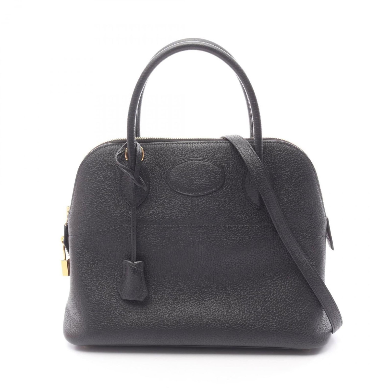 Clemence Leather Handbag Taurillon Hermes: Clemence Leather Handbag Taurillon Hermes Taurillon Clemence leather is a unique and luxurious material used in this black Clemence leather handbag from Hermes. The bag's sleek design and precise meas