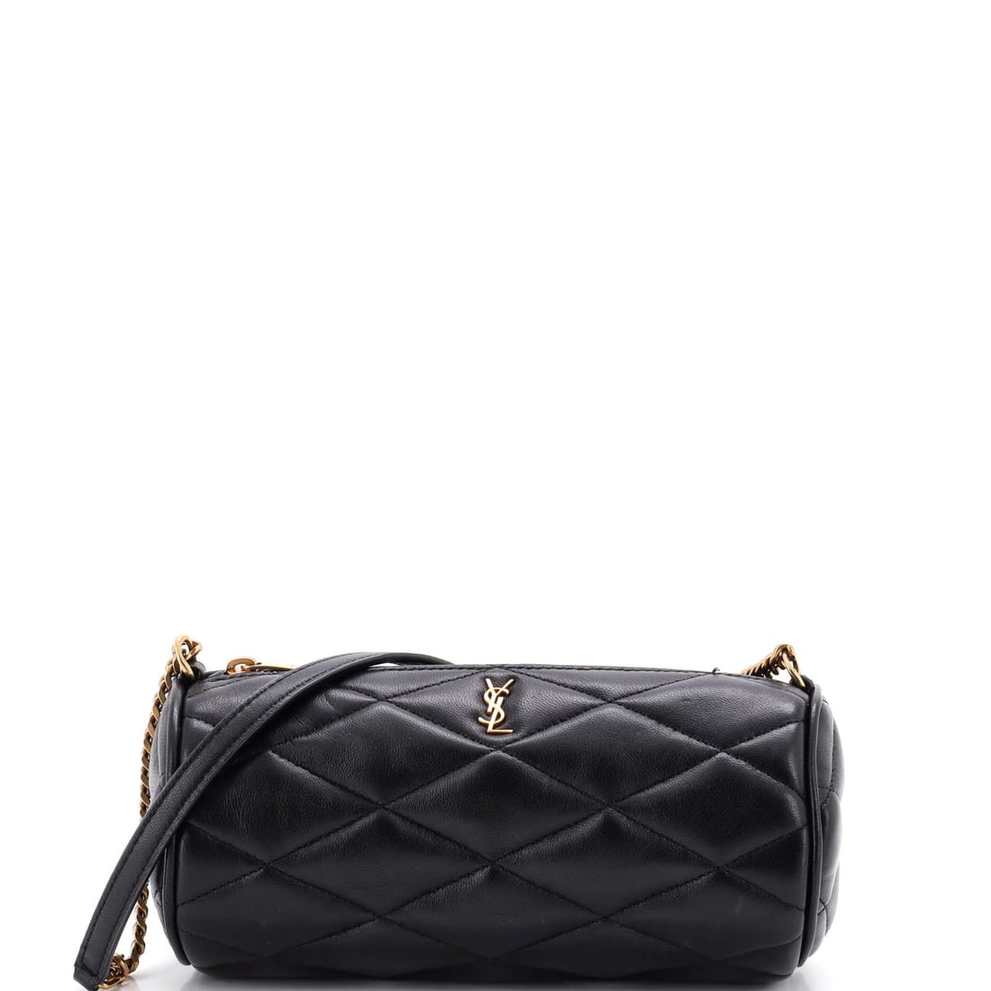 Saint Laurent Sade Leather Quilted Mini Bag Tube: Saint Laurent Sade Leather Quilted Mini Bag Tube The Saint Laurent Sade Leather Quilted Mini Bag is a stylish and compact tube bag with a quilted leather exterior, measuring 5.5" in height, 7" in