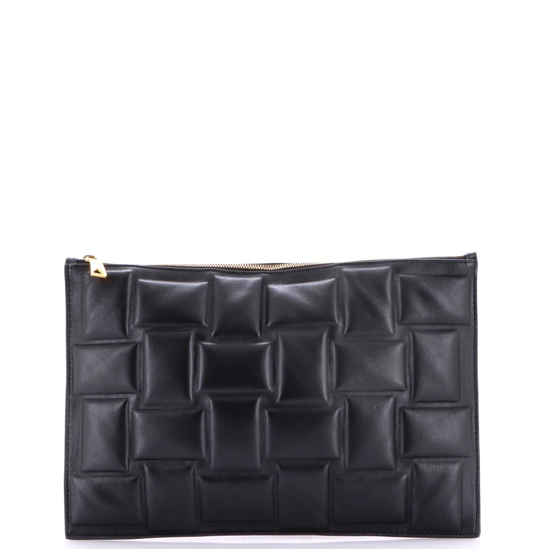 Padded Embossed Leather Zip Clutch Cassette Bottega (1 of 7)