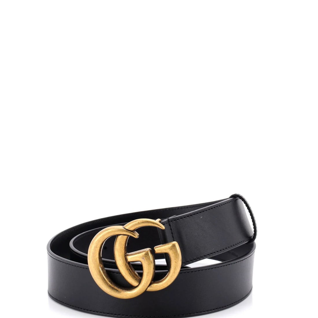 Gucci GG Marmont Leather Belt Wide: Gucci GG Marmont Leather Belt Wide Black Gucci GG Marmont Leather Belt, featuring a wide design with 1.5" width and 40" length, made from high-quality leather with aged gold hardware. The belt