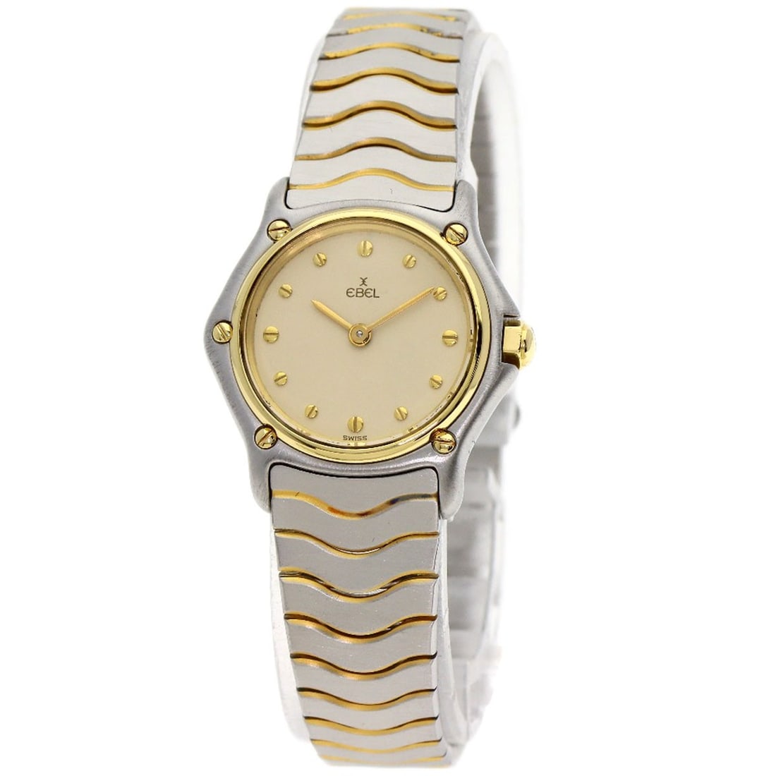 Ebel Classic Wave Watches 166901 Stainless Steel/ Stainless Steel: Ebel Classic Wave Watches 166901 Stainless Steel/ Stainless Steel Stainless steel construction provides a durable and sleek look. The silver case and bezel complement the ivory dial, creating a