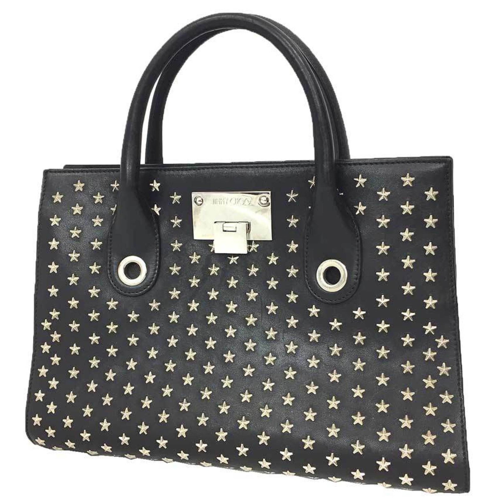 Tote Bag Leather Jimmy Choo: Tote Bag Leather Jimmy Choo Black leather tote bag from Jimmy Choo, measuring 21cm x 32cm x 10cm. Made from high-quality leather, this stylish tote features a classic design. Perfect for everyday