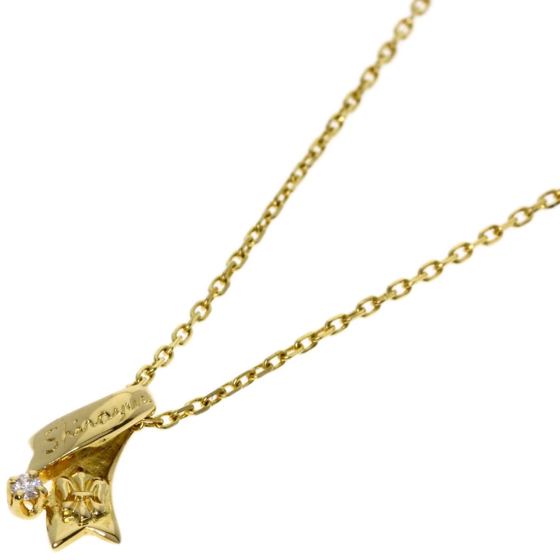 Diamond College Necklace Jewelry Yellow Gold K18 Mikimoto: Diamond College Necklace Jewelry Yellow Gold K18 Mikimoto K18 Yellow Gold Mikimoto necklace boasts a 15.7-inch length, featuring a main stone of diamond type. The necklace is made of 18K yellow gold,