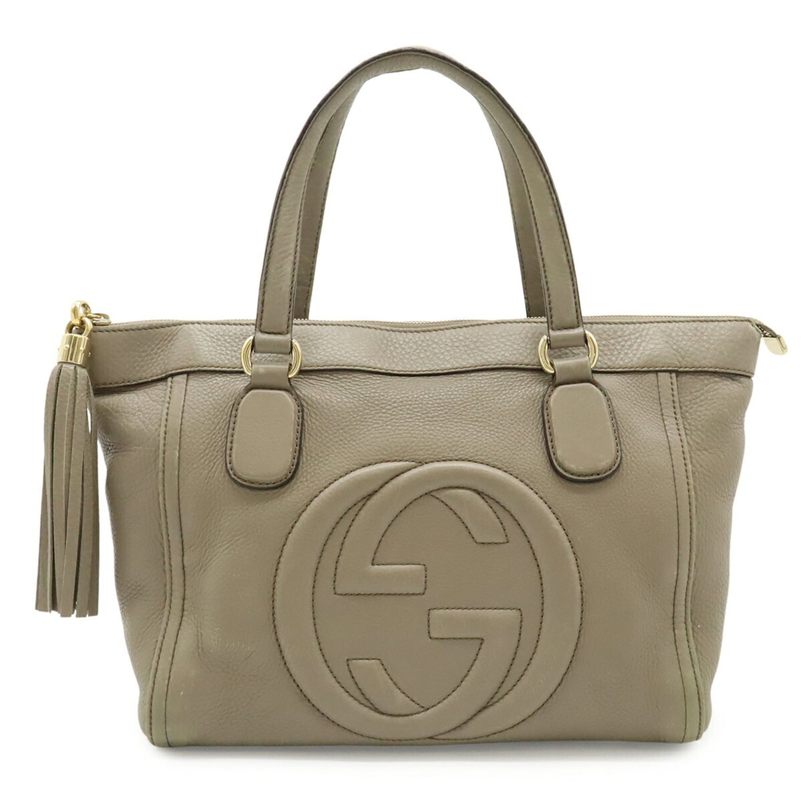 Tote Handbag Leather Gucci Bag: Tote Handbag Leather Gucci Bag Leather tote bag from the Gucci Soho line, featuring a classic design with a 25cm x 40.5cm x 11cm size and a weight of 710g. Made from high-quality leather, this bag
