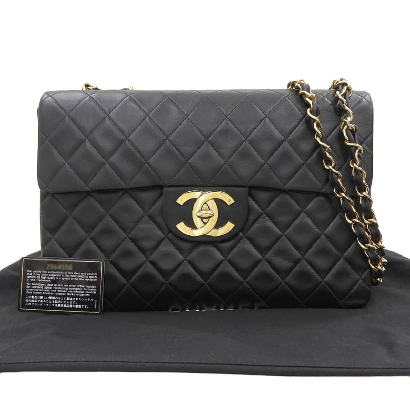 Shoulder Bag Leather Chanel: Shoulder Bag Leather Chanel Black Lambskin Leather Shoulder Bag with Turn Lock Closure. This classic shoulder bag from the Chanel Matelasse line features a timeless design and luxurious lambskin