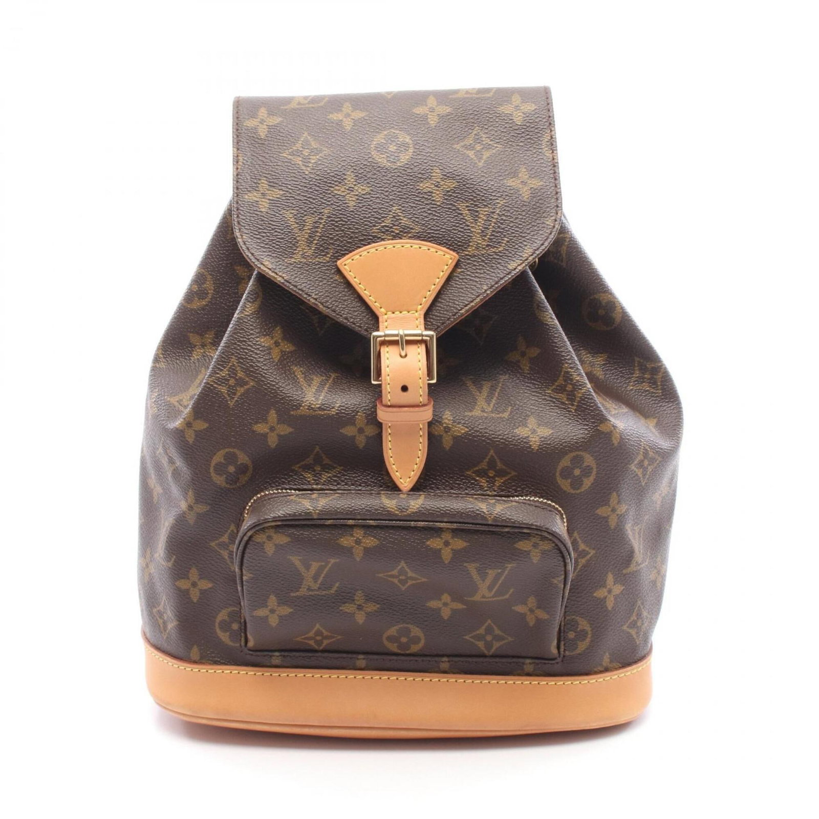 Canvas Leather Backpack Coated Louis Vuitton: Canvas Leather Backpack Coated Louis Vuitton Coated canvas and leather make up this Louis Vuitton backpack, available in brown with the iconic monogram pattern. The bag measures 30cm x 25cm x 12cm