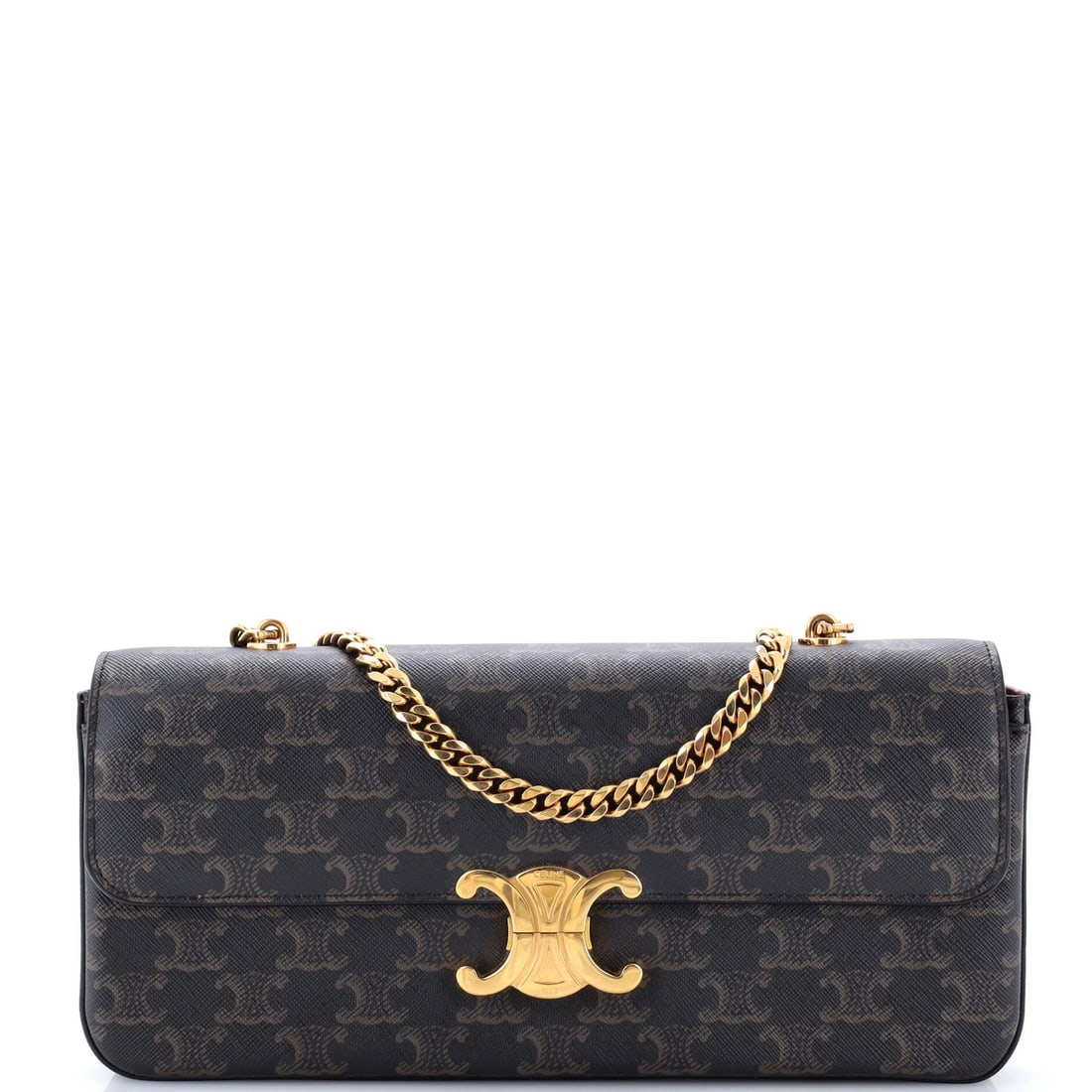 Celine Chain Shoulder Bag Coated Canvas Medium: Celine Chain Shoulder Bag Coated Canvas Medium The Celine Chain Shoulder Bag Coated Canvas Medium is a stylish and versatile accessory, featuring a medium size and a classic triomphe chain shoulder