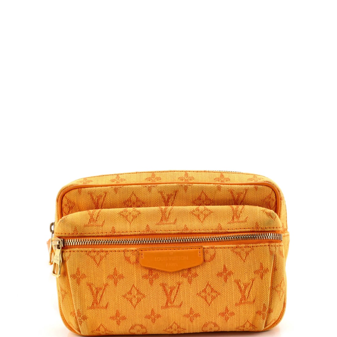 Louis Vuitton Outdoor BumBag Monogram Denim: Louis Vuitton Outdoor BumBag Monogram Denim This Louis Vuitton Outdoor BumBag Monogram Denim is a unique and stylish accessory, featuring the iconic monogram pattern in a vibrant orange hue. The