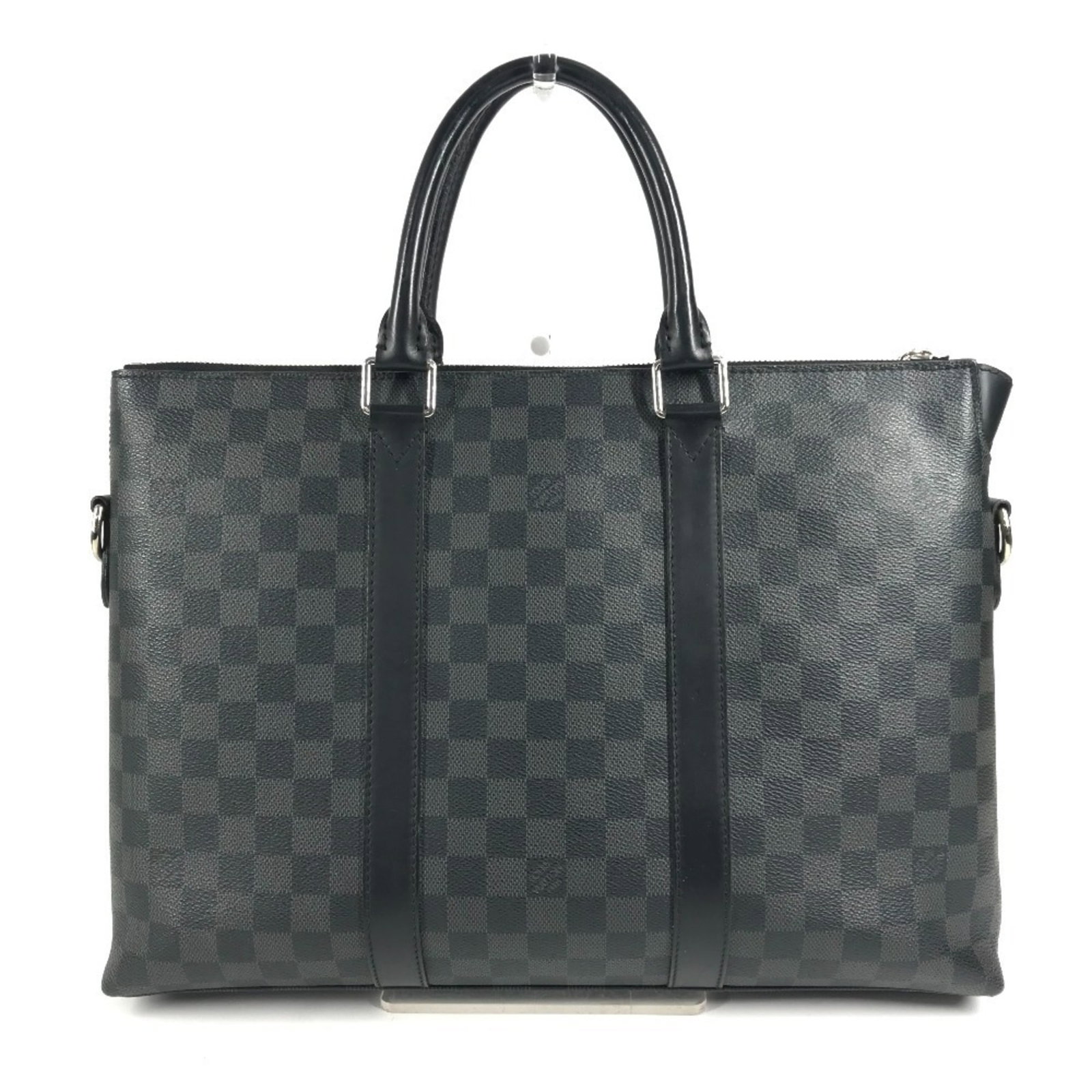 Louis Vuitton Handbag Tote Bag Damier Graphite Canvas: Louis Vuitton Handbag Tote Bag Damier Graphite Canvas Damier Graphite canvas, a timeless and iconic design, adorns this Louis Vuitton tote bag. Made from high-quality canvas, the bag's sleek black col