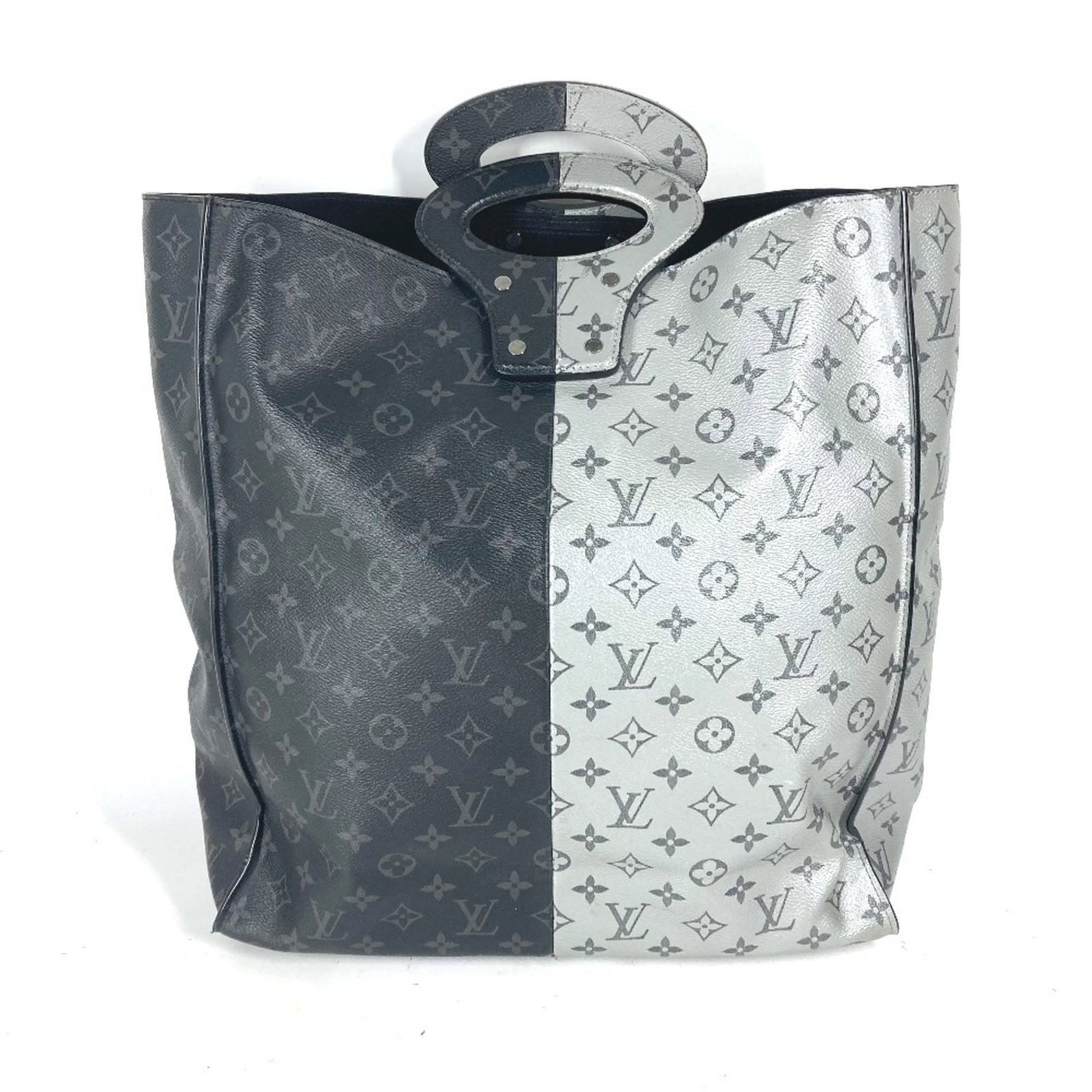 Handbag Louis Vuitton Tote Bag Monogram Eclipse: Handbag Louis Vuitton Tote Bag Monogram Eclipse Monogram Eclipse leather provides a sleek, modern look to this Louis Vuitton tote bag, while the black and silver color combination adds a touch of