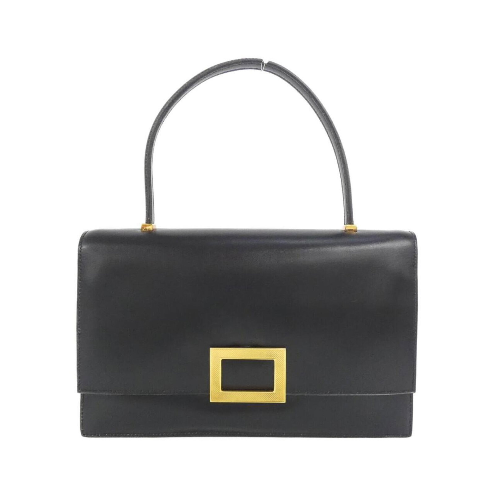 Calf Leather Handbag Box Hermes: Calf Leather Handbag Box Hermes Box calf leather construction provides a rich, luxurious feel to this black handbag. The gold hardware adds a touch of elegance, while the compact size makes it
