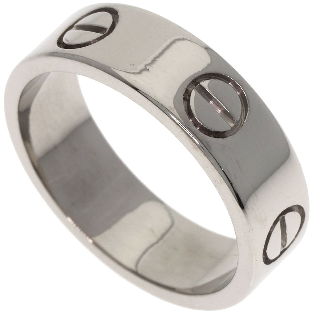 Love Cartier Ring #53 White Gold: Love Cartier Ring #53 White Gold K18 White Gold Cartier Ring #53 is a sleek and sophisticated ring featuring silver metal and an open ring closure. This style showcases the purity of 18k gold, with