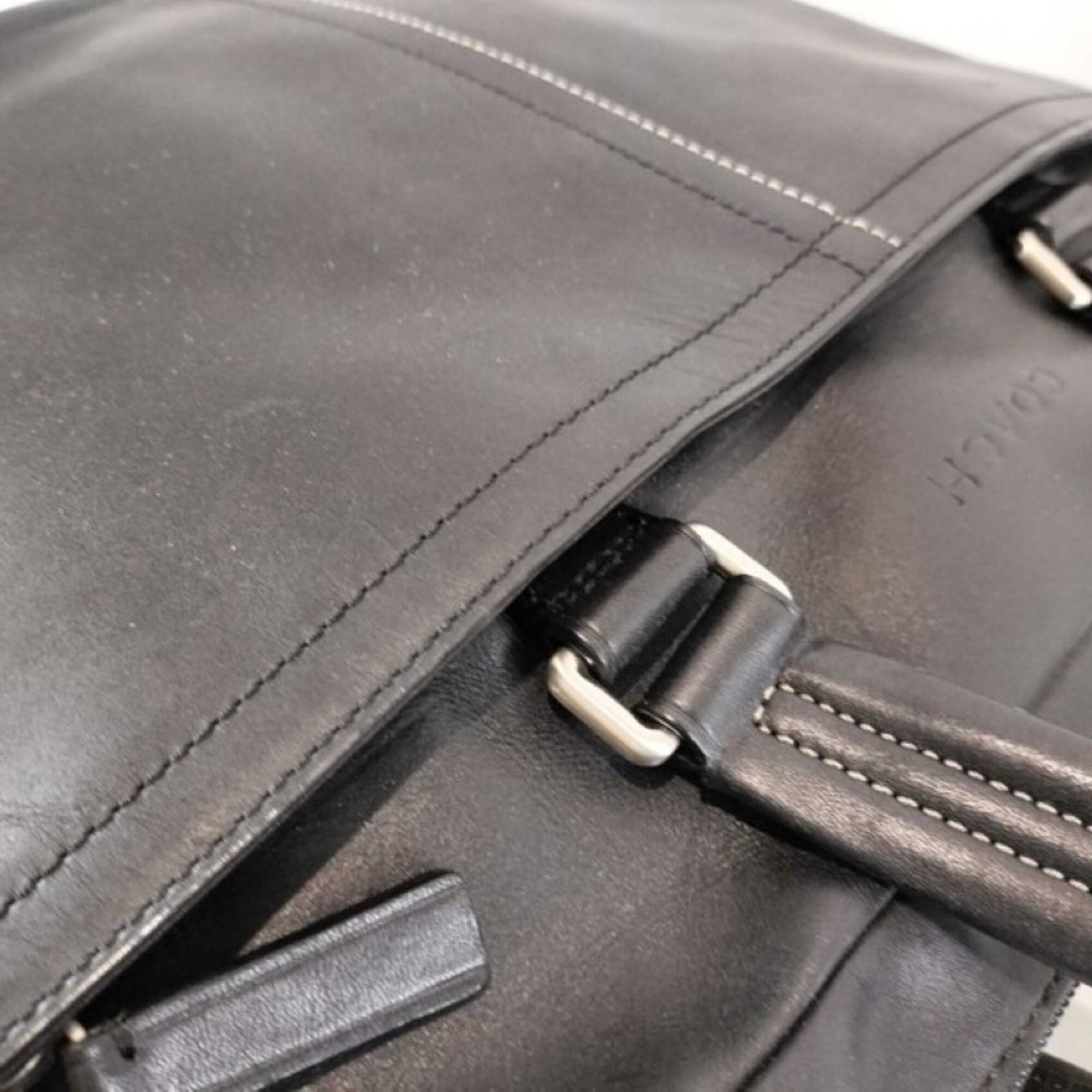 Handbag Leather Coach - 5