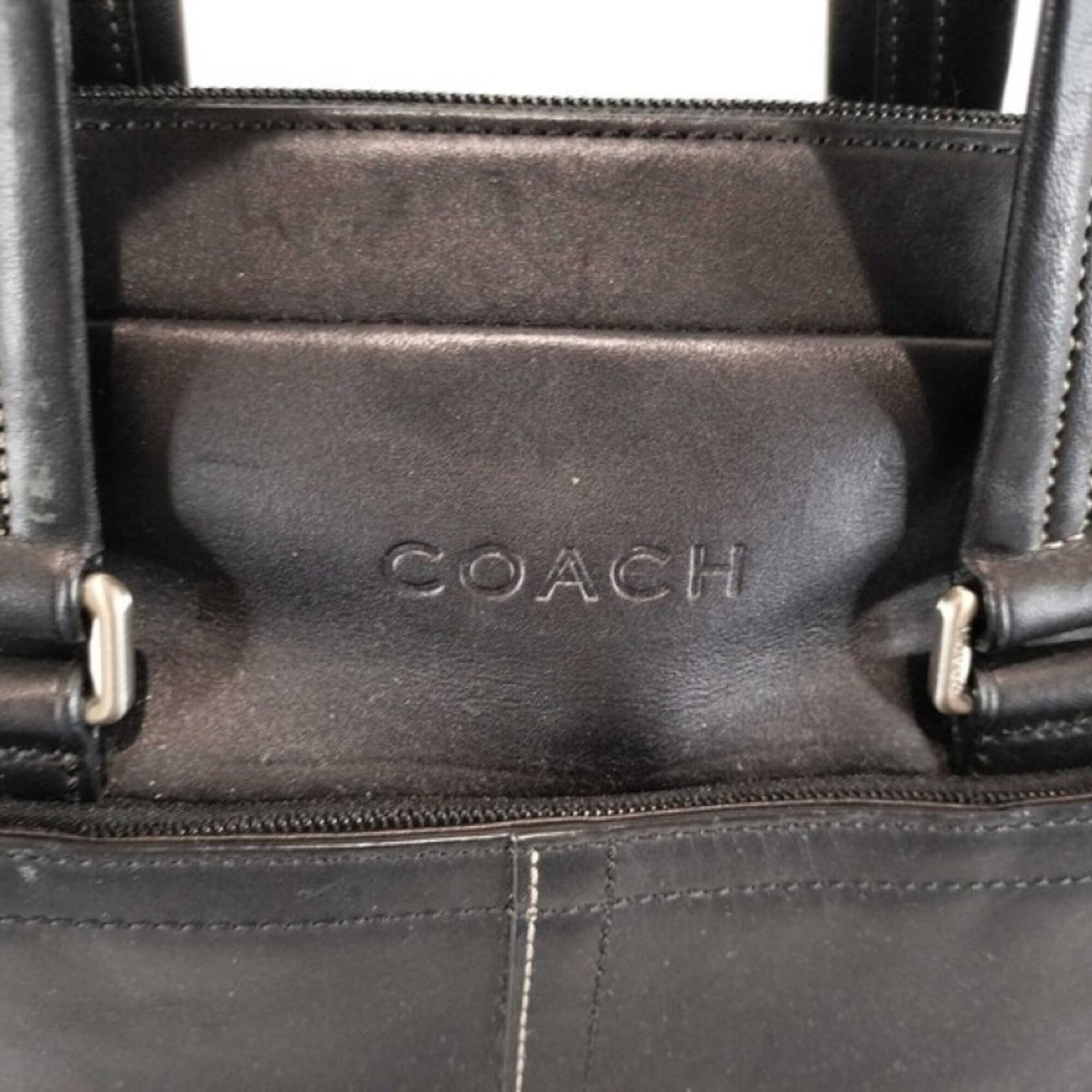 Handbag Leather Coach - 8
