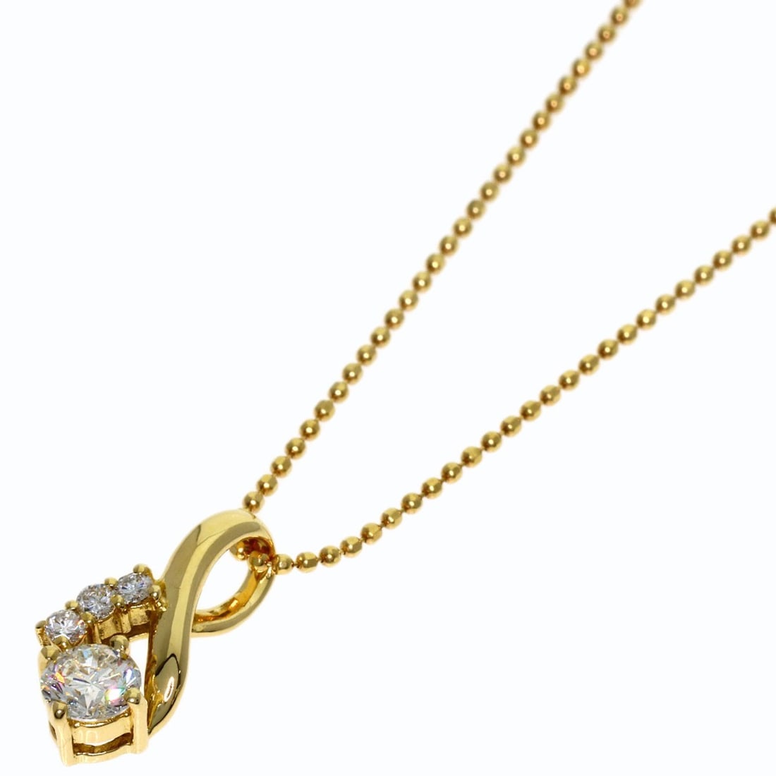 Yellow K18 Gold 0.32Ct Diamond Necklace 2.8G: Yellow K18 Gold 0.32Ct Diamond Necklace 2.8G Yellow K18 Gold 0.32Ct Diamond Necklace 2.8GThis 15.7-inch necklace showcases a 0.32ct diamond, complemented by a 0.06ct diamond, set in K18 yellow gold. T