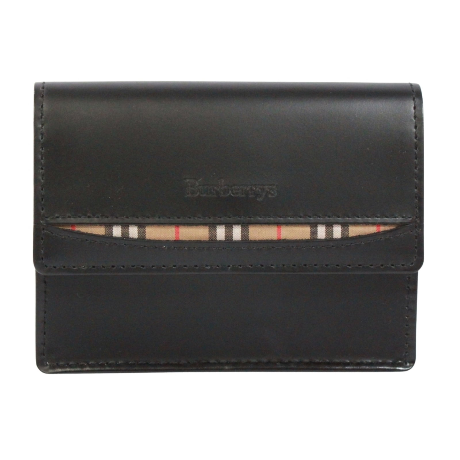 Card case leather Burberry: Card case leather Burberry This black leather card case from Burberry features a sleek design with a compact size, measuring 9cm x 11cm x 4cm. Made from high-quality leather, it has a classic and soph