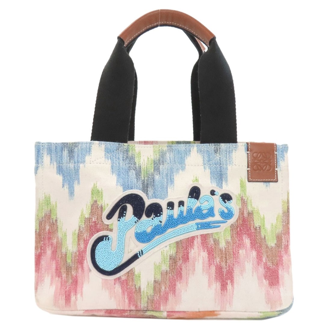Canvas Paula'S Ibiza Loewe Tote Bag: Canvas Paula'S Ibiza Loewe Tote Bag Canvas tote bag from LOEWE, featuring a multicolor design on canvas exterior. This unique tote bag showcases a vibrant and playful style, making it a standout