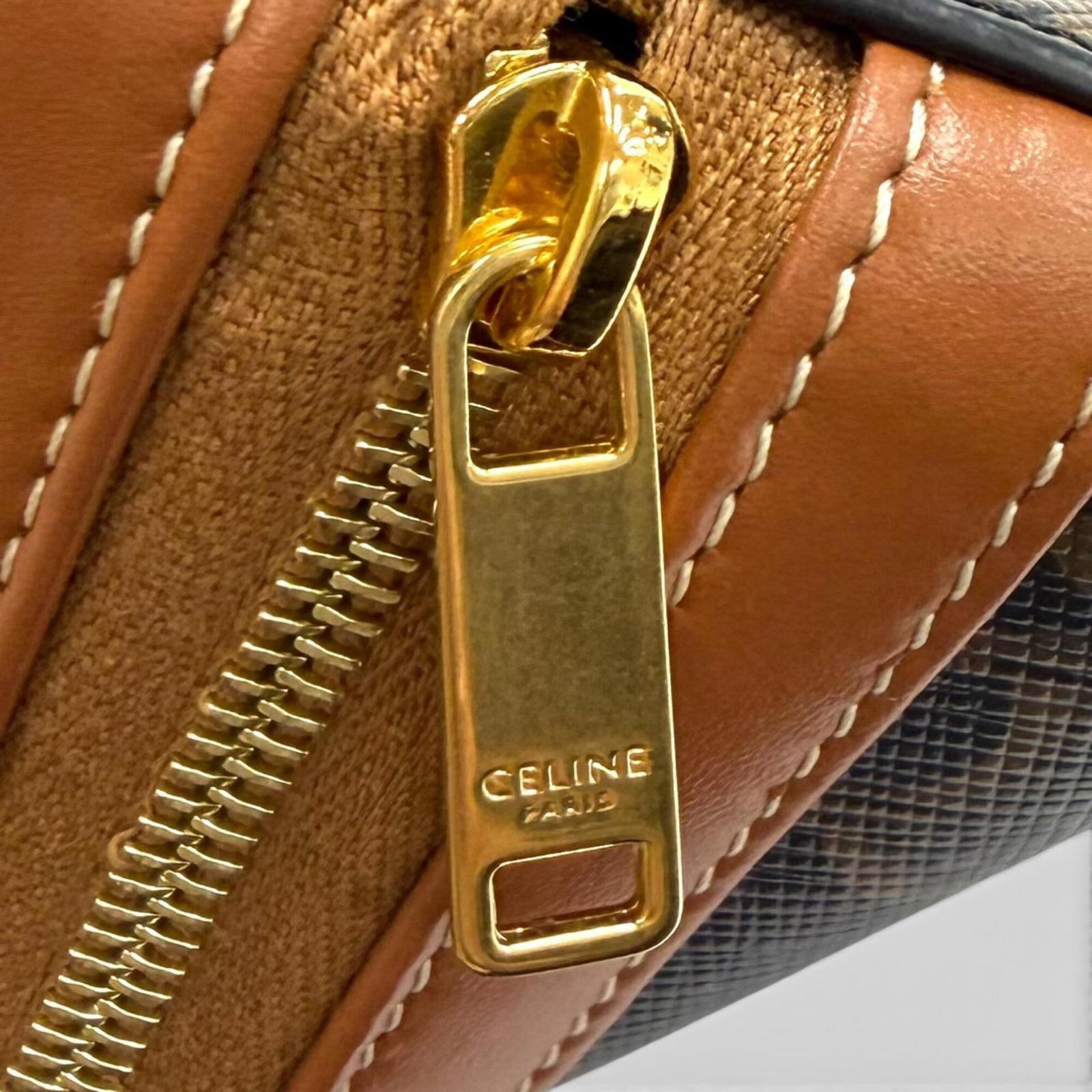 Canvas Leather Celine Pouch - 8