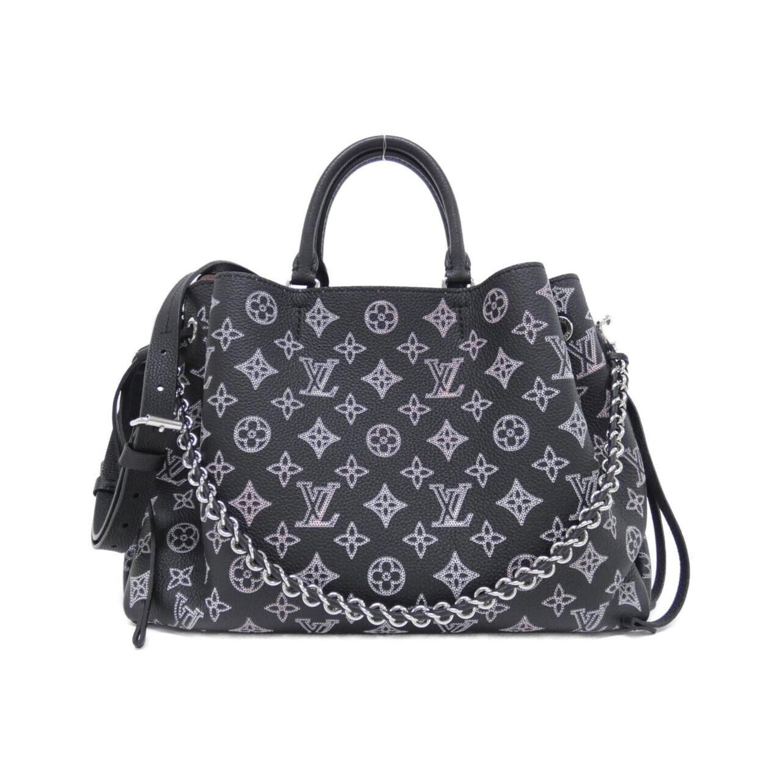 Handbag Leather Louis Vuitton: Handbag Leather Louis Vuitton Black Calfskin Louis Vuitton Handbag. Made from high-quality leather, this classic handbag features a timeless design with a signature Louis Vuitton logo. Measuring 23cm 