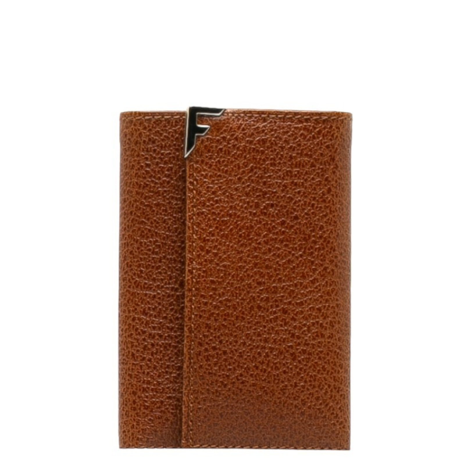 Ferragamo Leather Keycase Salvatore: Ferragamo Leather Keycase Salvatore The Salvatore Ferragamo Leather Keycase is a beautifully crafted accessory, made from high-quality brown leather. Its compact size and elegant design make it a