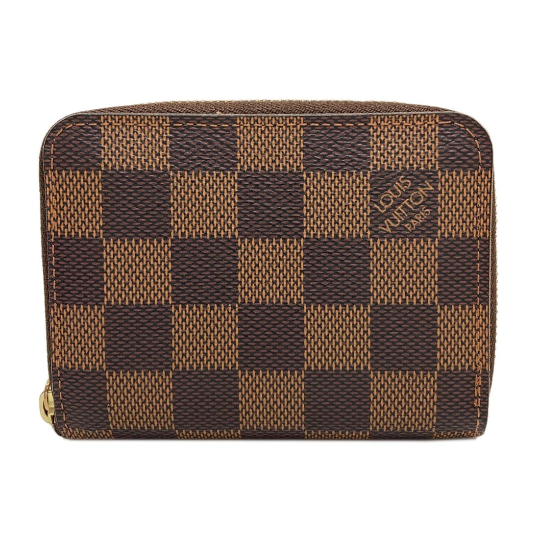 Damier Canvas Louis Vuitton N63070 Zippy Coin Purse: Damier Canvas Louis Vuitton N63070 Zippy Coin Purse Brown Damier canvas coin purse with a zippy closure, bearing a signature, made by LOUIS VUITTON. This classic design features the iconic Damier