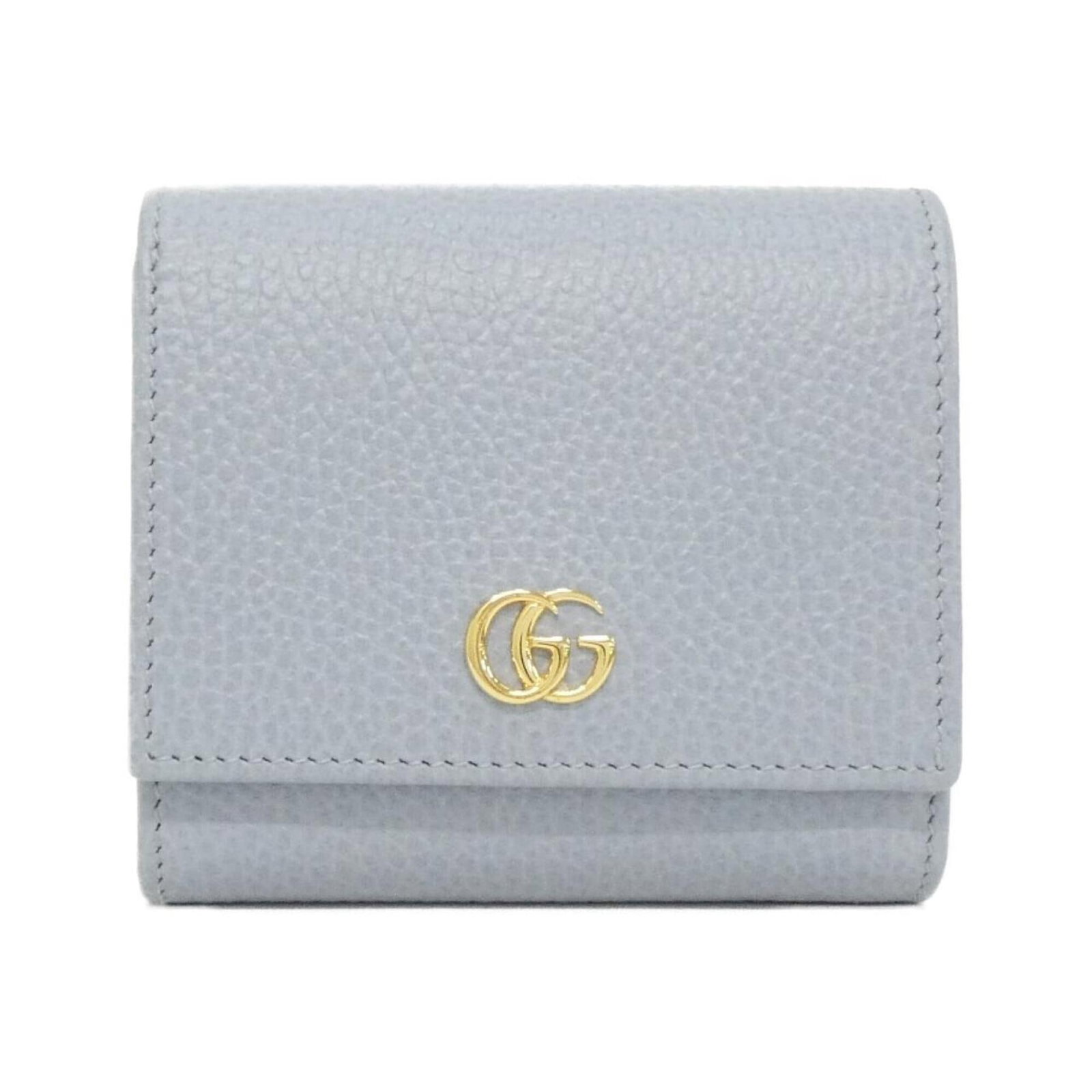 Gucci Wallet (Bi-Fold) Leather: Gucci Wallet (Bi-Fold) Leather Sky blue Gucci bi-fold leather wallet with clean lines and classic design. Made from high-quality leather, this wallet measures 10cm x 11cm x 3cm and features a