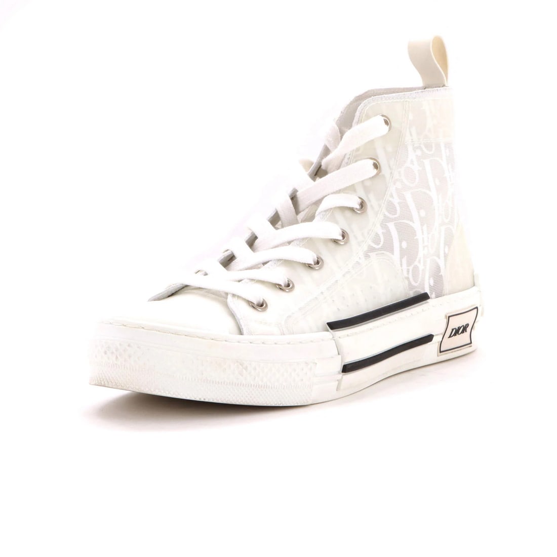 Men's B23 High-Top Sneakers Christian Dior Embossed PVC: Men's B23 High-Top Sneakers Christian Dior Embossed PVC White Embossed PVC Men's B23 High-Top Sneakers from Christian Dior feature a unique PVC exterior with a subtle embossing effect. The shoes