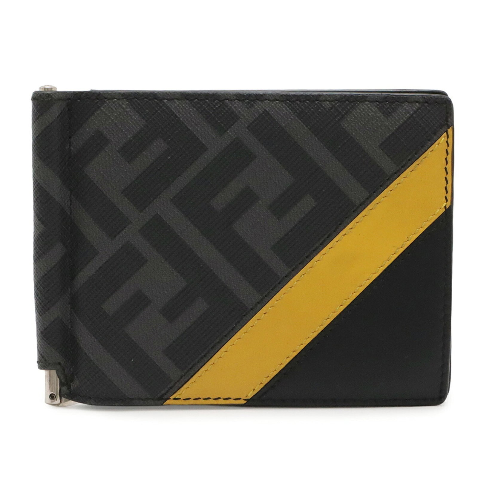 Fendi Wallet (Bi-Fold) Canvas: Fendi Wallet (Bi-Fold) Canvas Black, Gray, or Yellow canvas Fendi bi-fold wallet with a size of 8.5cm x 11cm, offering a stylish and compact storage solution. The canvas material provides a