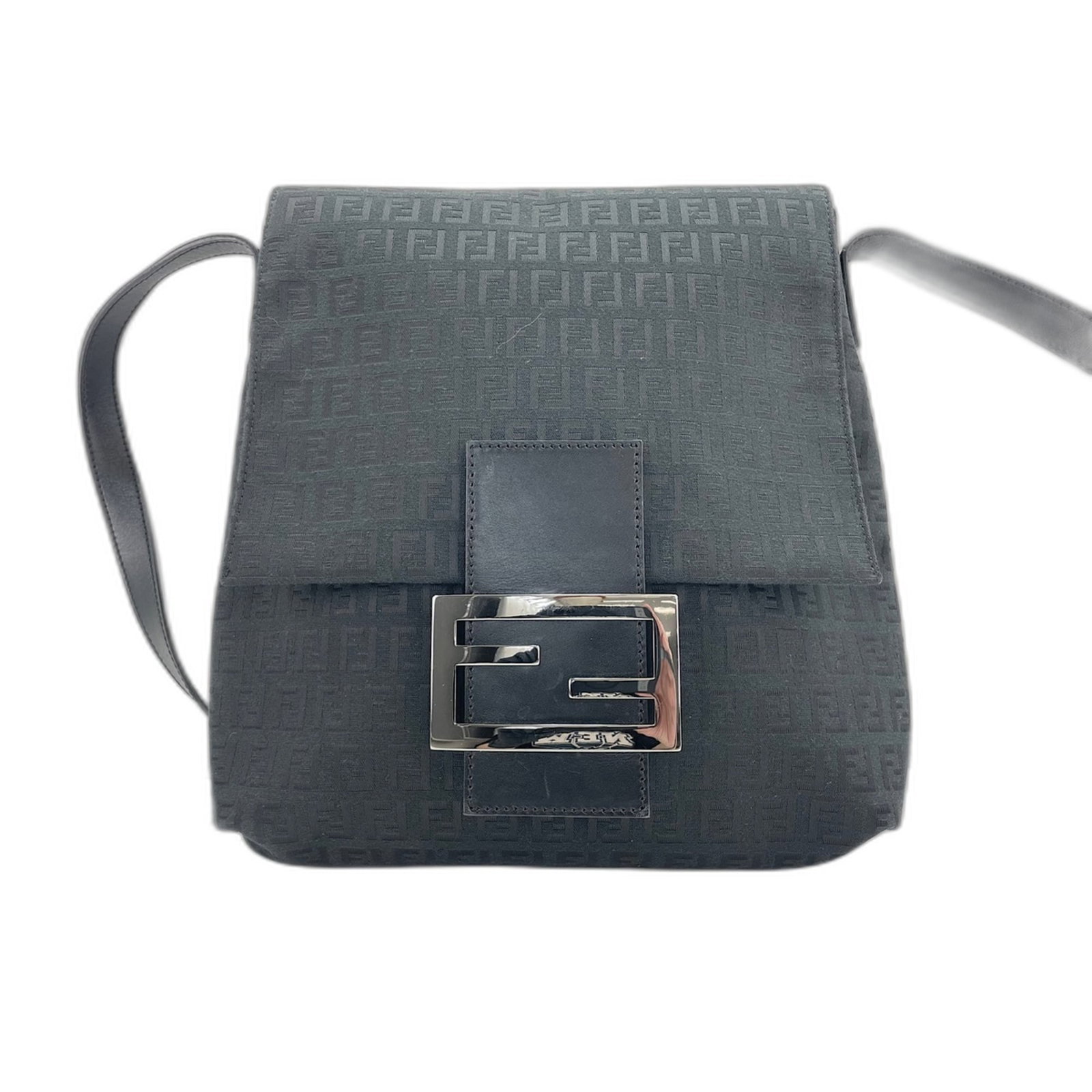 Shoulder Bag By Fendi: Shoulder Bag By Fendi Black Fendi shoulder bag with adjustable strap length, measuring 27cm x 26cm x 5cm. This stylish bag features a sleek design and comes in a versatile black color. Item