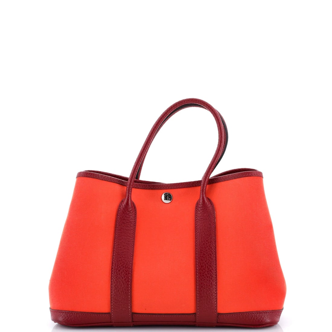 Toile Leather Hermes Garden Party Tote 30: Toile Leather Hermes Garden Party Tote 30 Orange Toile Leather Garden Party Tote 30 from Hermes. This vibrant tote features a classic design with a signature Herm?s orange toile pattern, leather