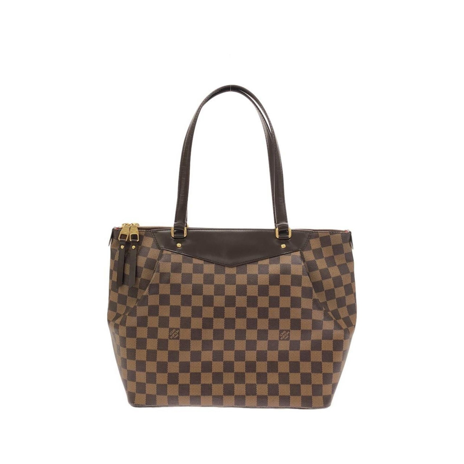 Louis Vuitton Handbag Coated Canvas: Louis Vuitton Handbag Coated Canvas Coated canvas construction provides a durable and stylish finish. The Ebene color and gold hardware add a touch of sophistication to this classic Damier design.