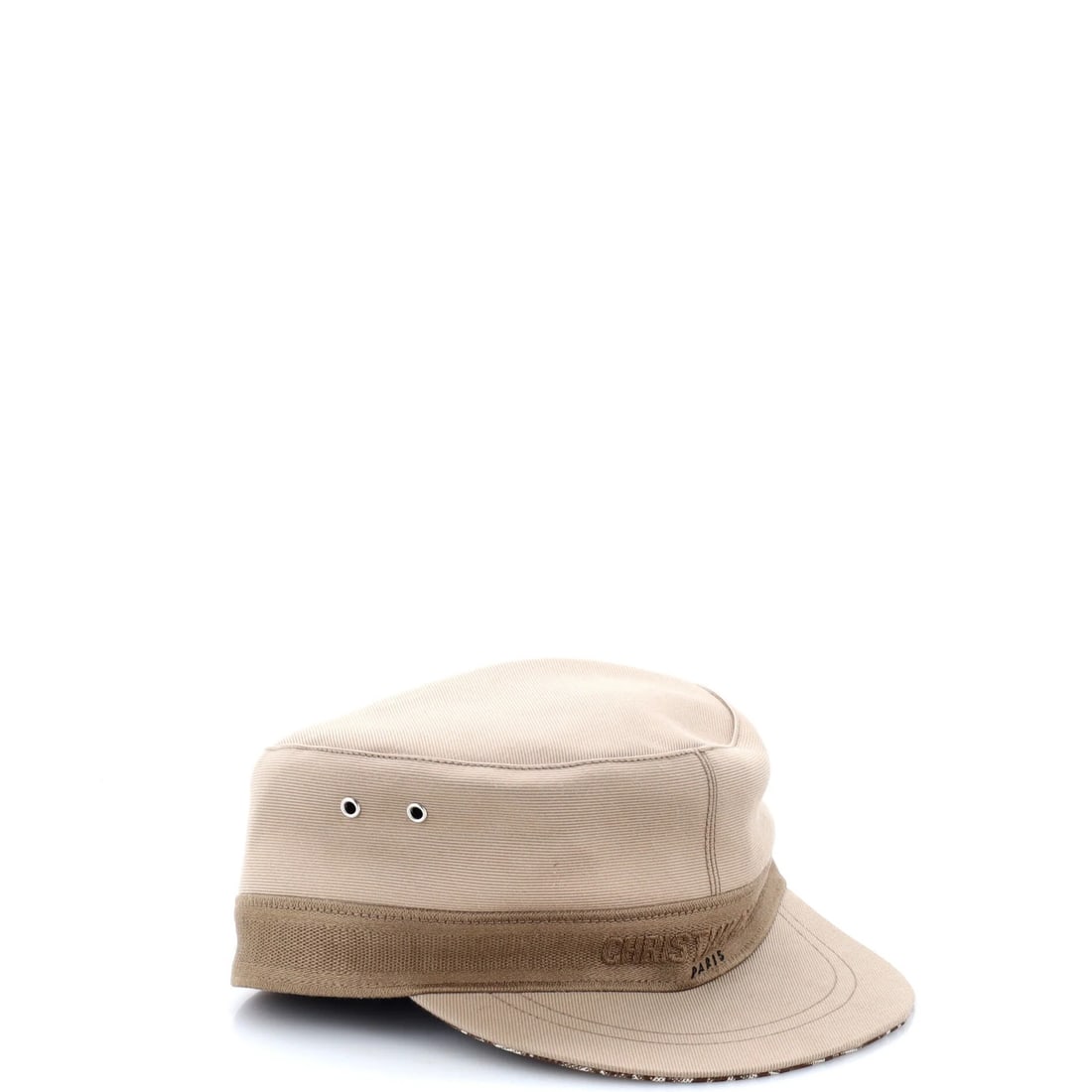 Dior Logo Cotton Blend Newsboy Cap Christian: Dior Logo Cotton Blend Newsboy Cap Christian The Dior Logo Cotton Blend Newsboy Cap Christian is a stylish and neutral-colored hat made from a blend of cotton, polyester, and visose. Its classic newsb